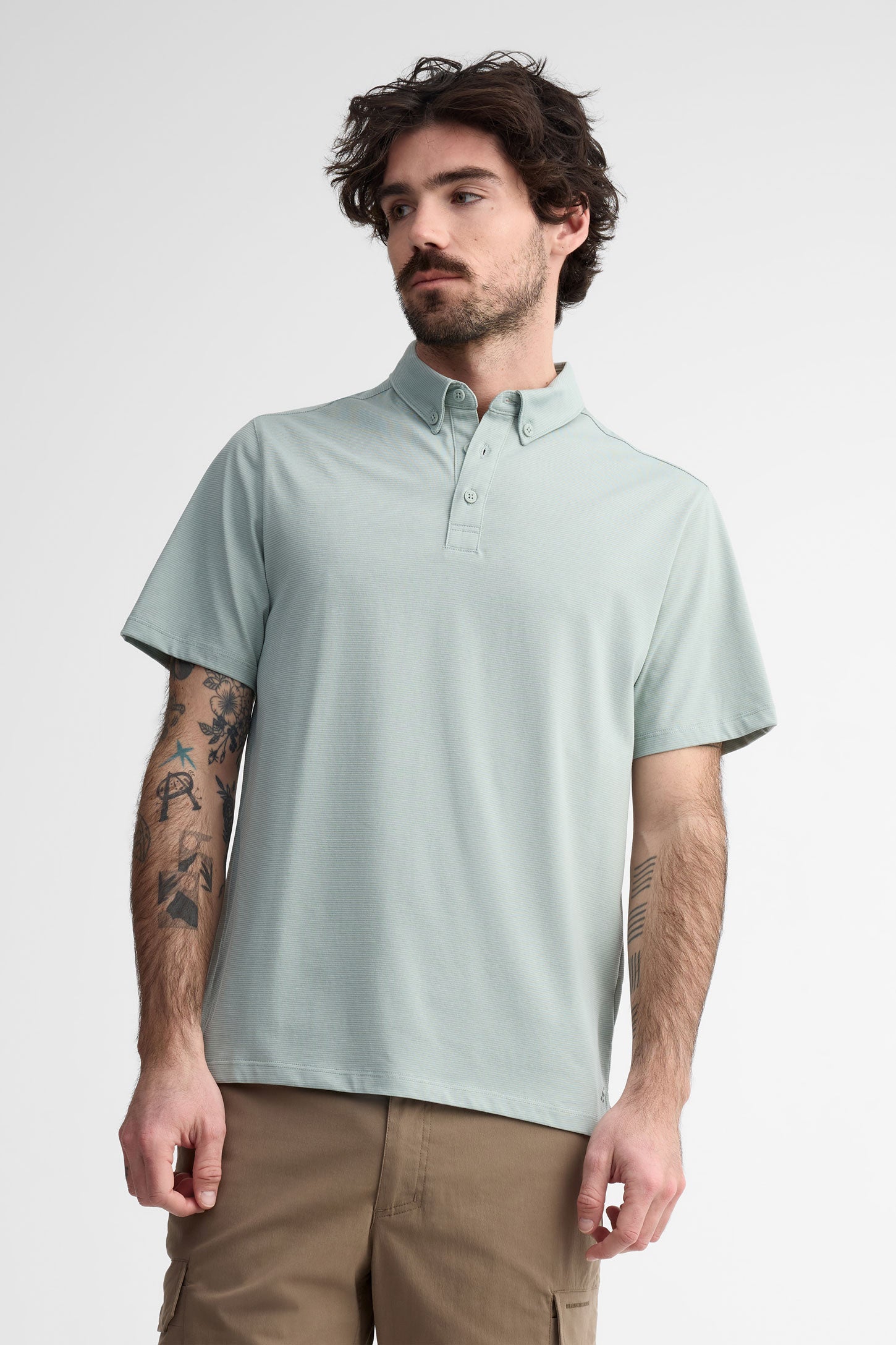 Polo manches courtes coton - Homme && VERT