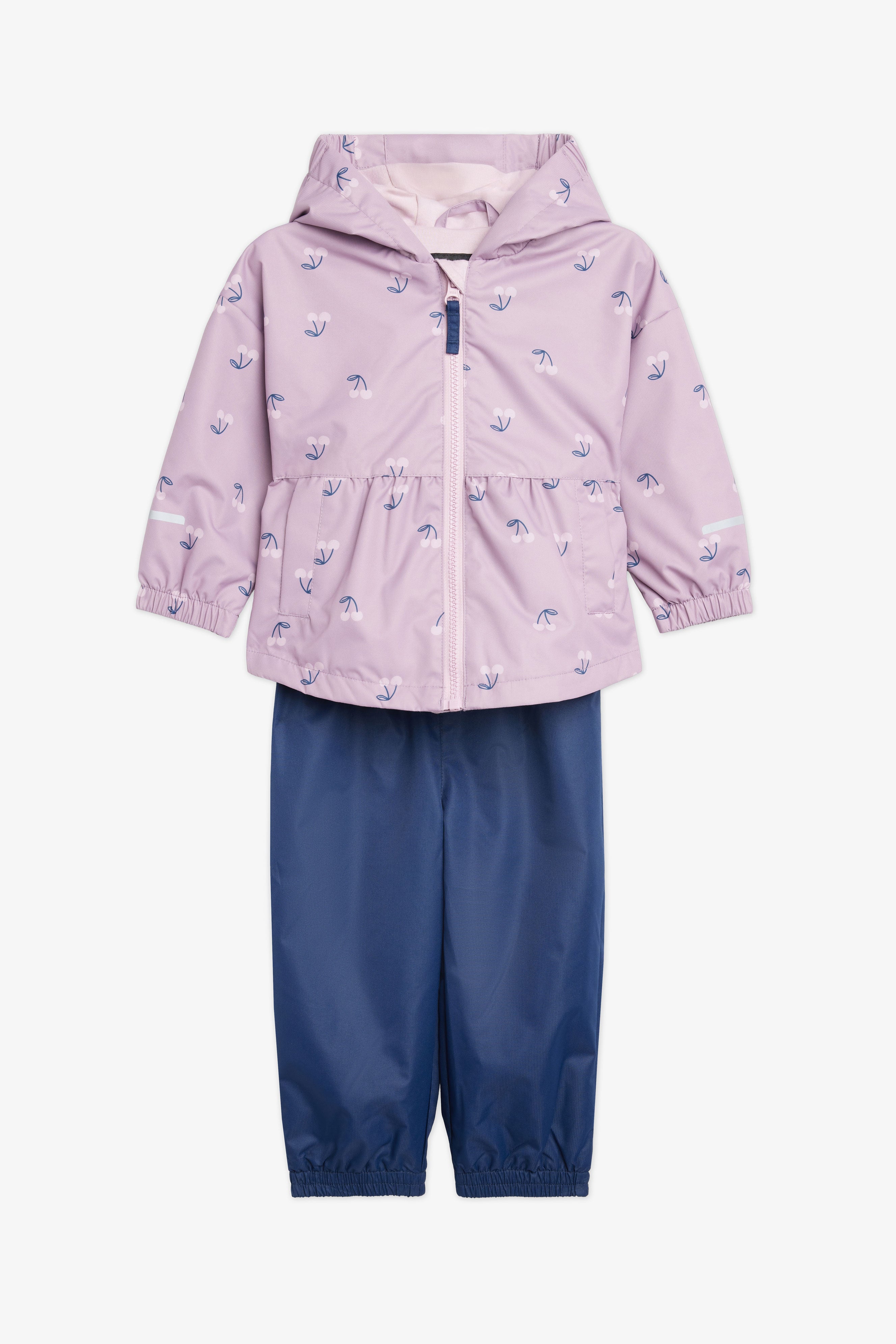 Ensemble de pluie 2-pièces mi-saison, 2T-3T - Bébé fille && MAUVE