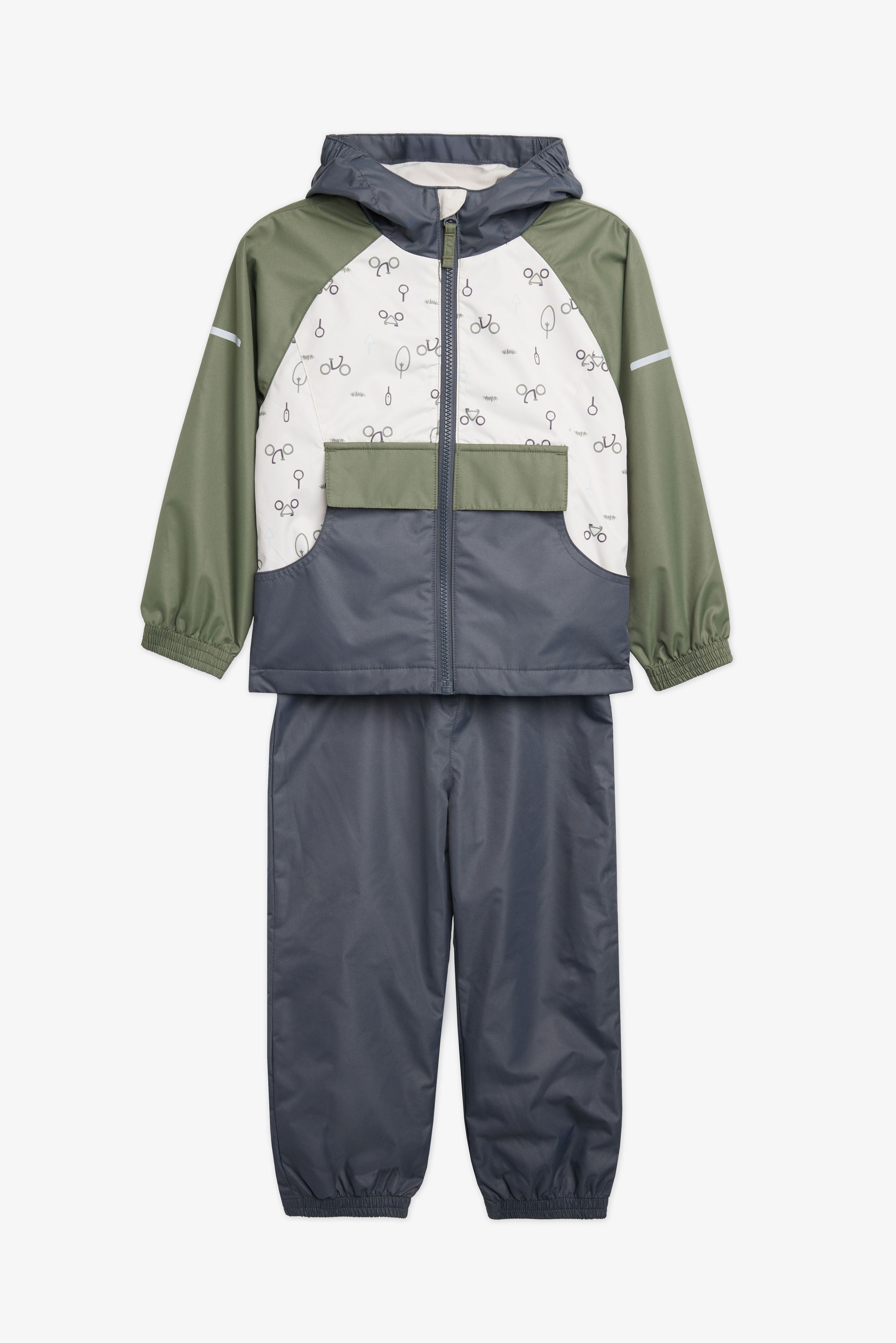 Ensemble de pluie 2-pièces mi-saison, 2T-3T - Bébé garçon && GRIS MULTI