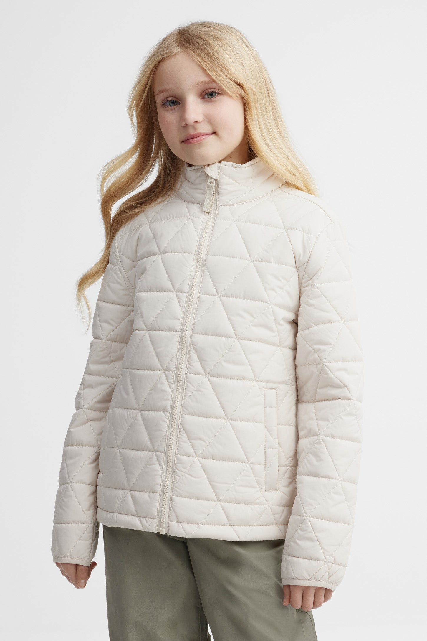 Manteau matelassée mi-saison - Ado fille && IVOIRE