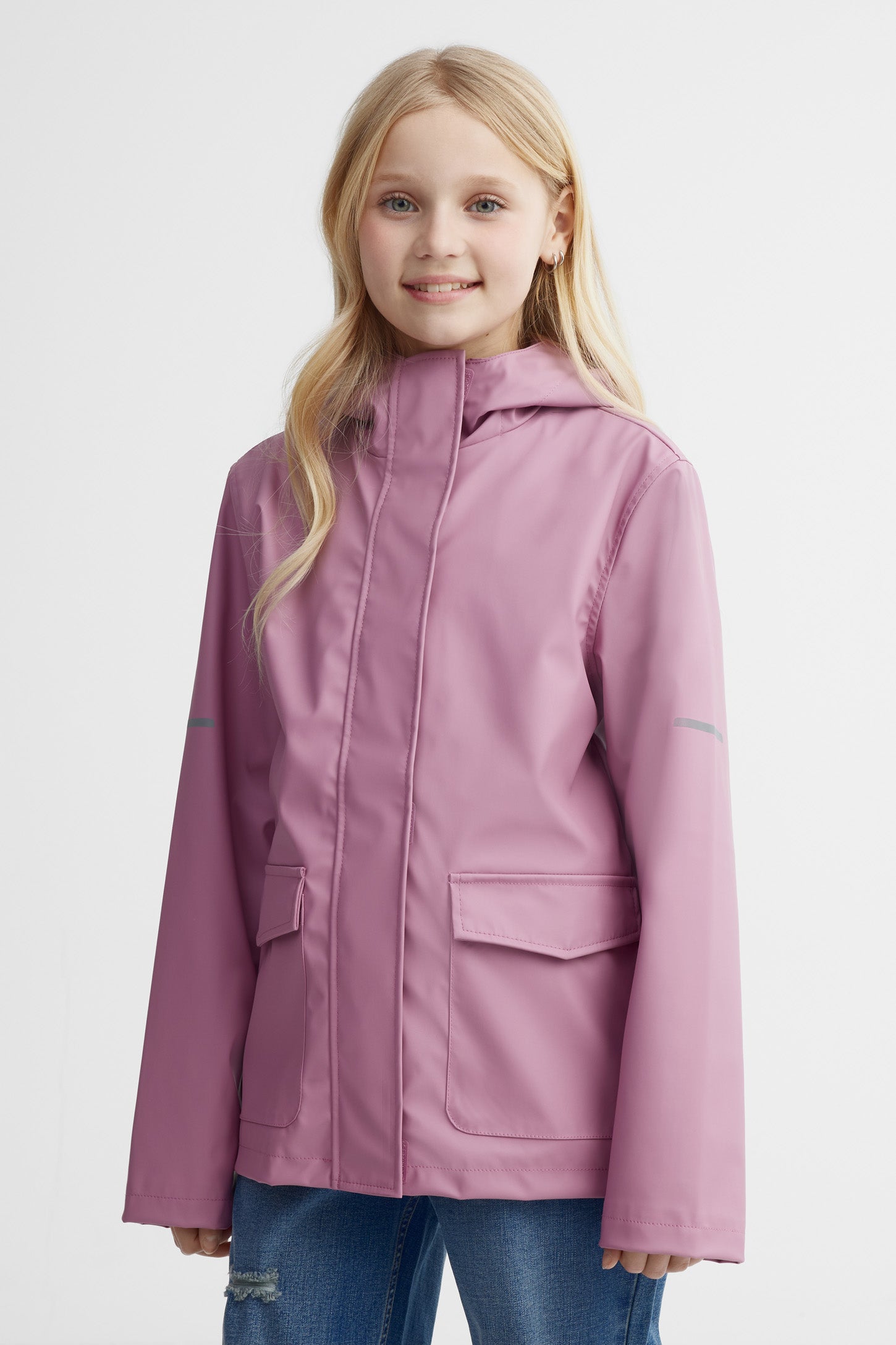 Manteau imperméable caoutchouc - Ado fille && VIEUX ROSE