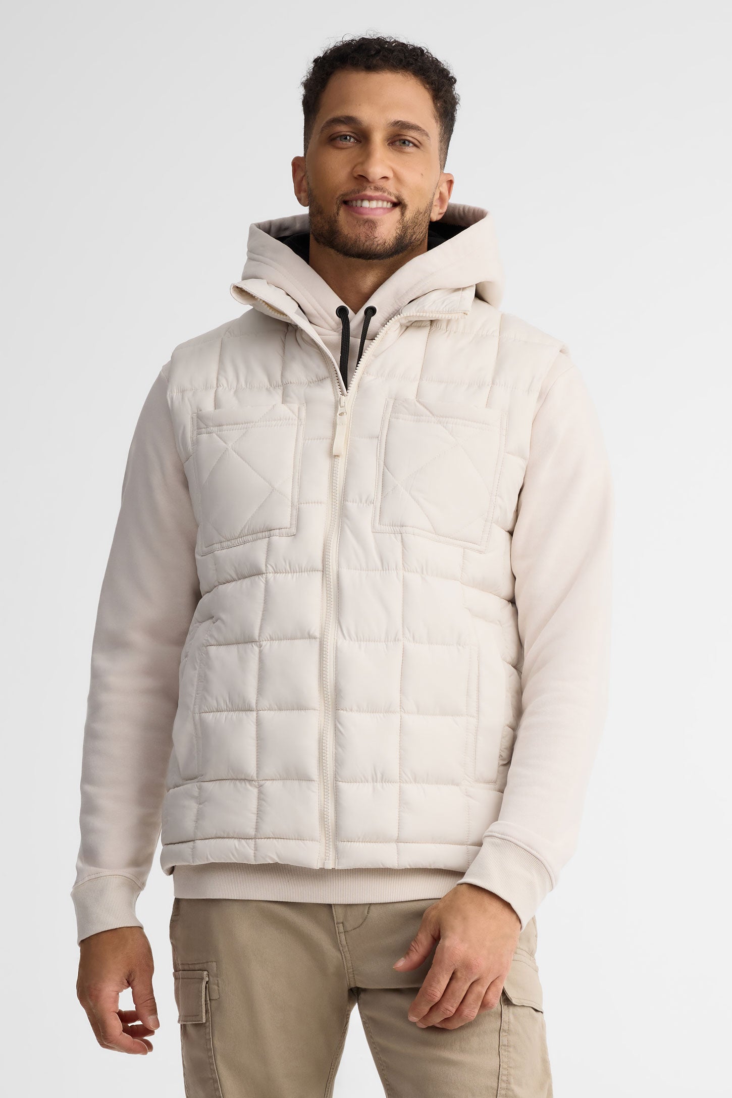 Veste matelassée sans manches - Homme && IVOIRE