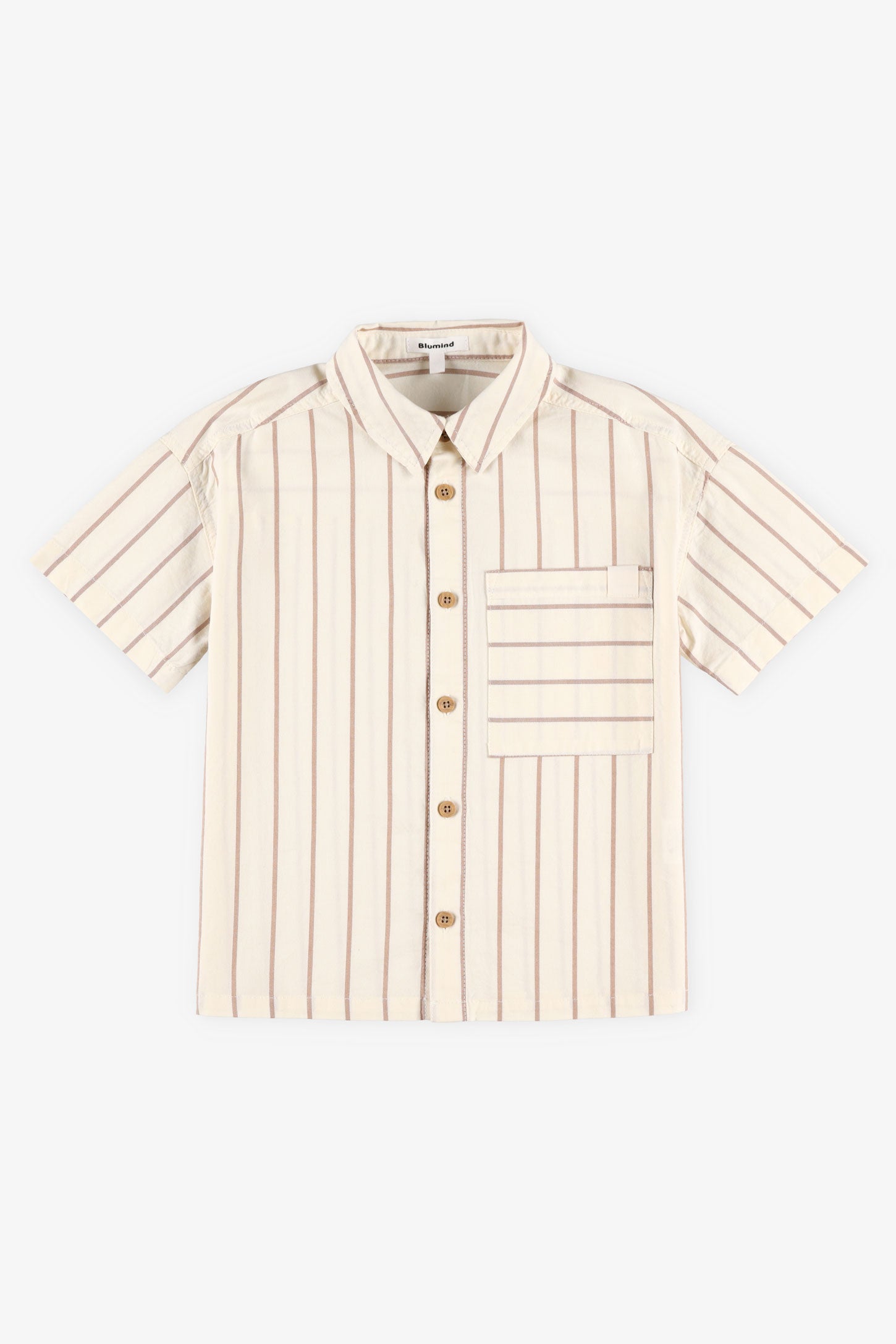 Chemise manches courtes imprimé coton - Enfant garçon && BRUN/MULTI