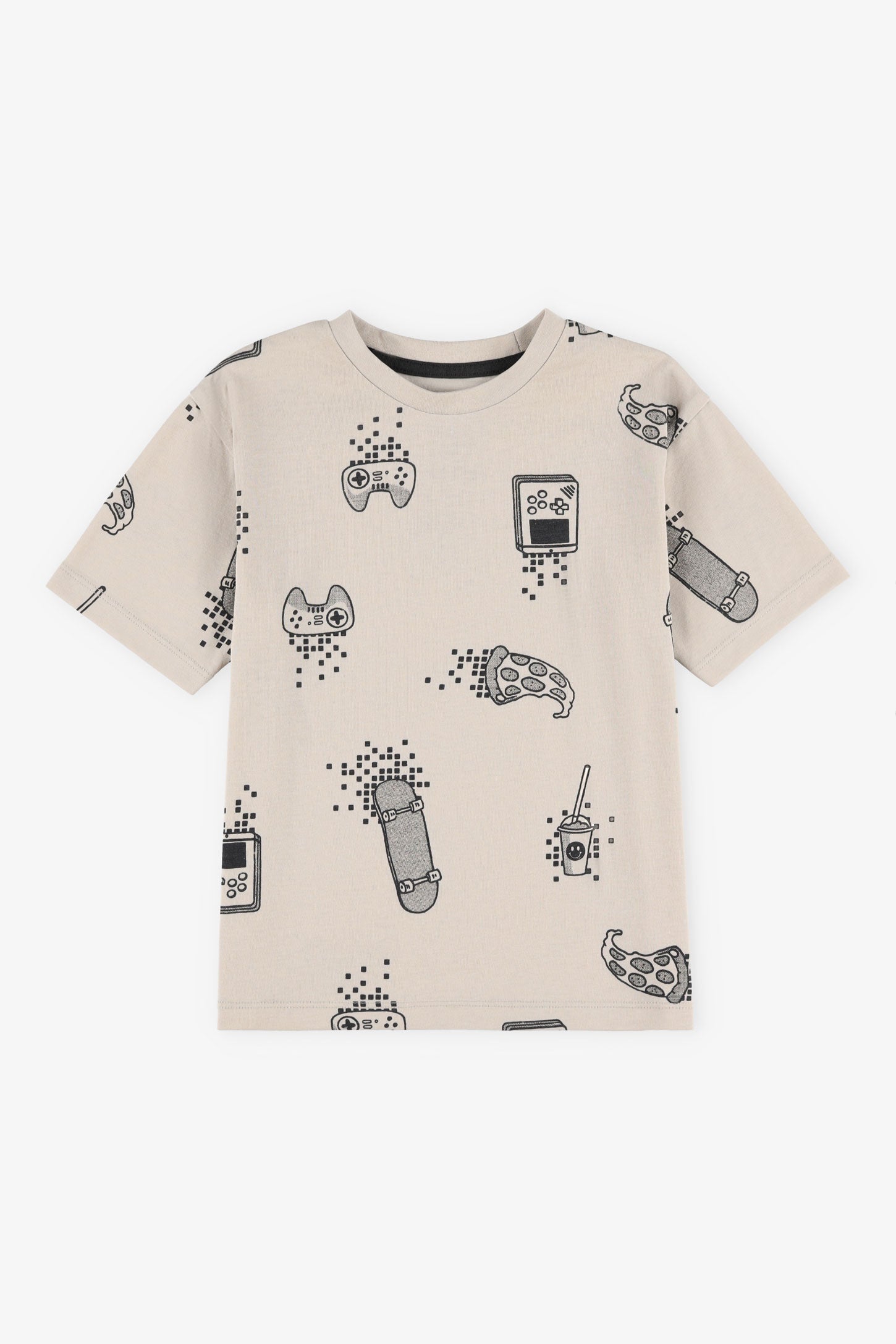 T-shirt col rond en coton, 2/20$ - Enfant garçon
&& GRIS