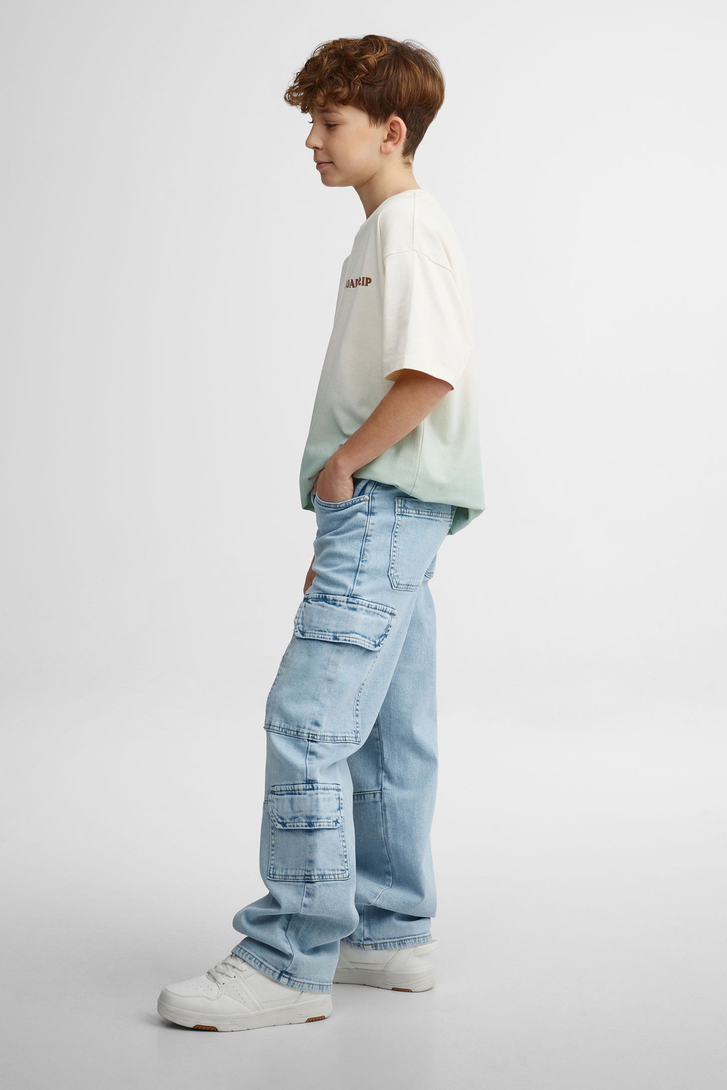 Jean Cargo Doublé GAPKIDS - Garçon - Taille 8 - Coupe Ample - Bleu