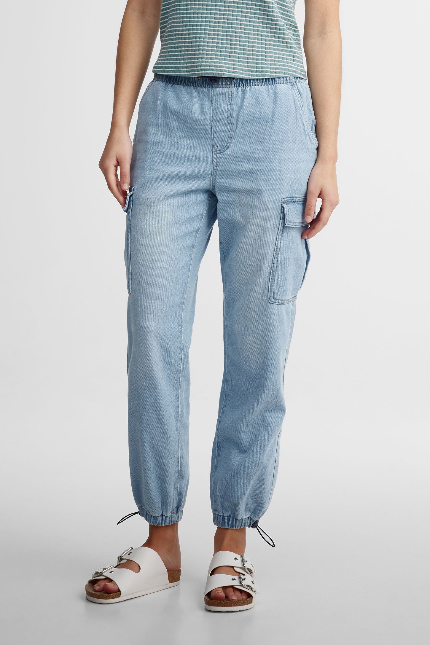 Jeans parachute - Femme && DENIM PALE