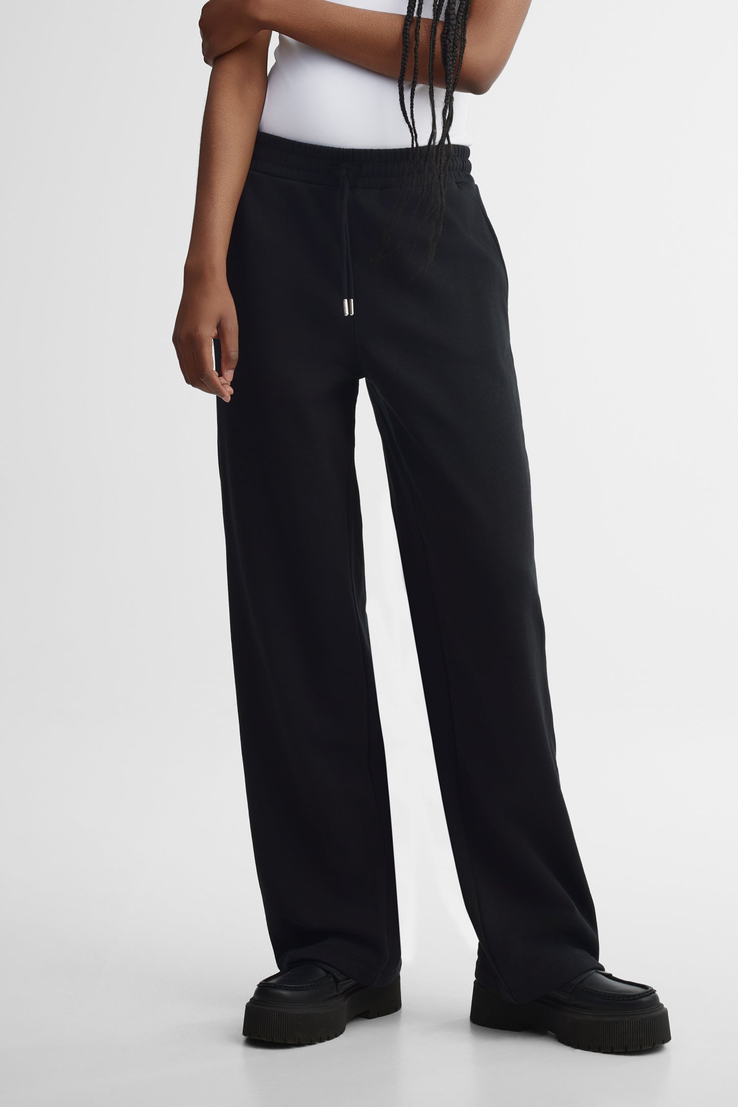 Pantalon jogger jambe droite - Femme && NOIR