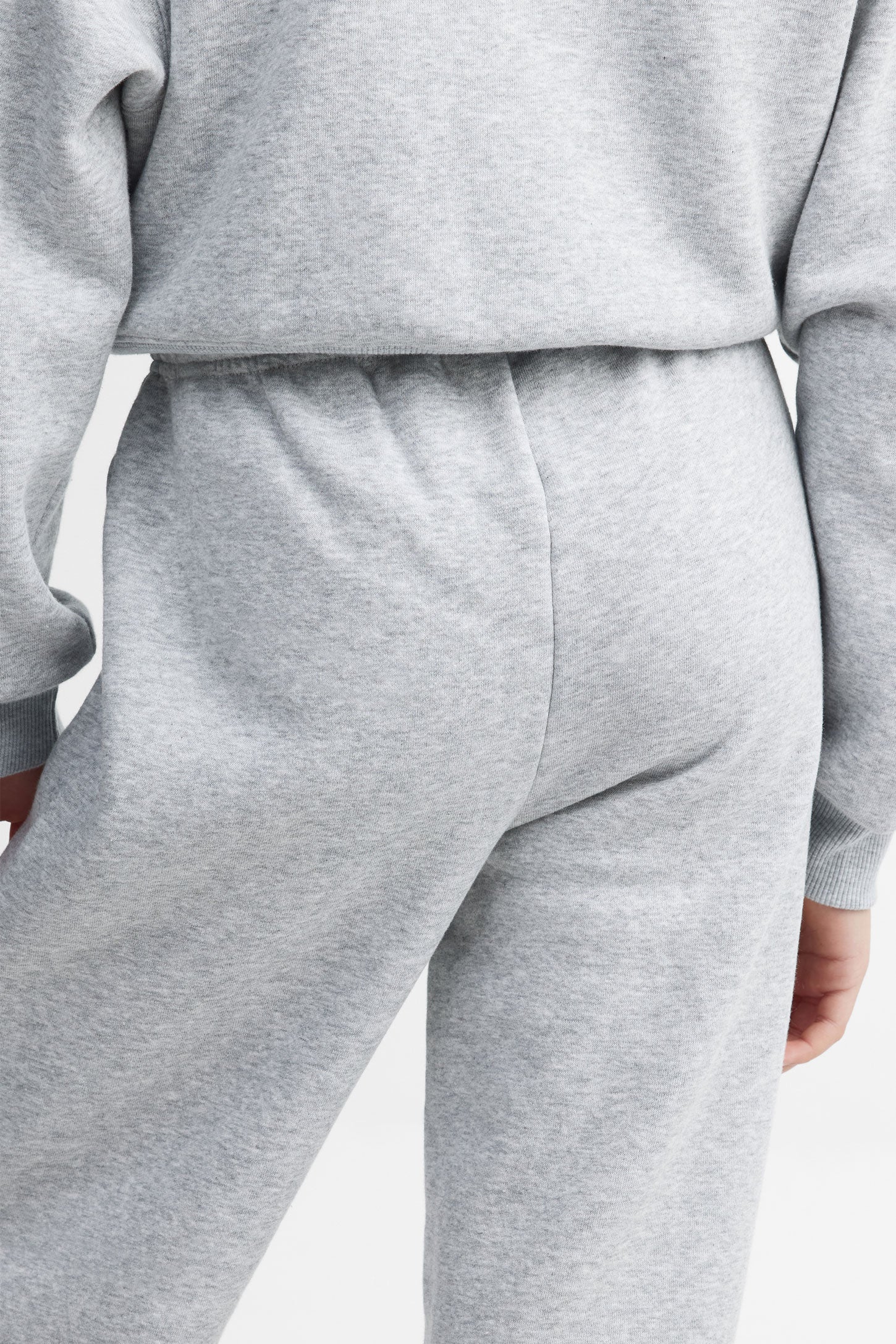 Pantalon jambe large coton ouaté - Ado fille && GRIS MIXTE