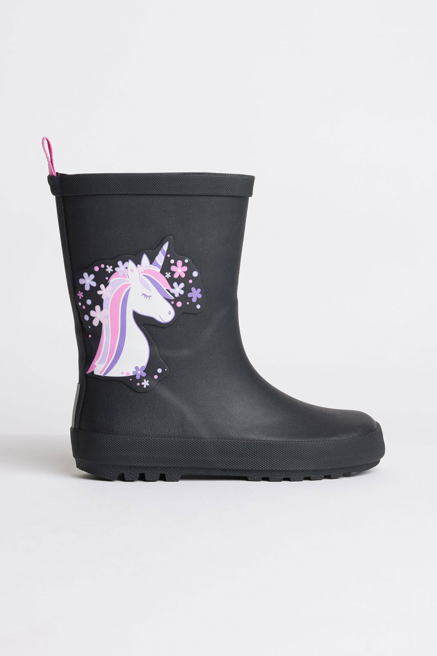 Bottes de pluies doublées licorne - Enfant fille && NOIR