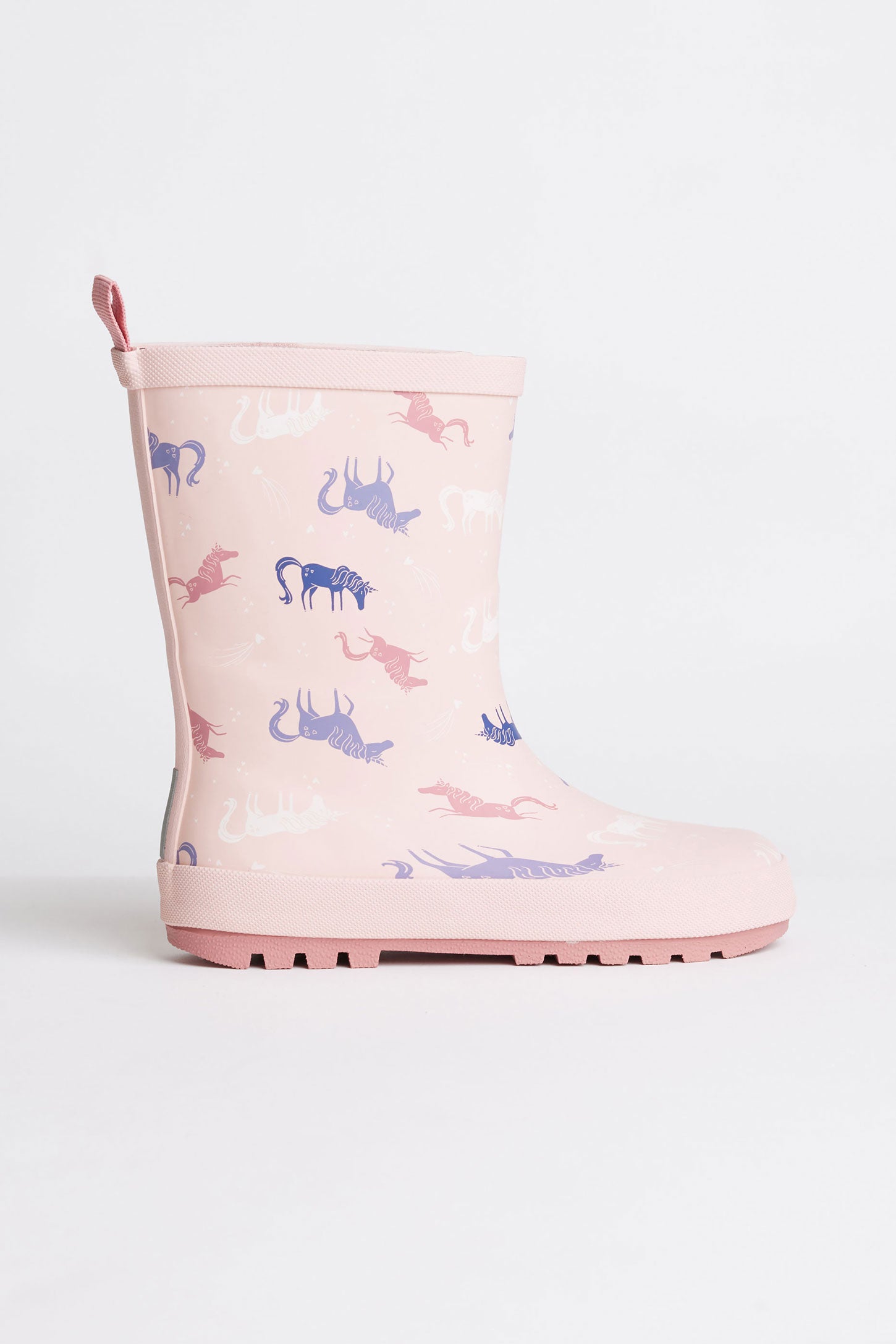 Bottes de pluies doublées licorne - Enfant fille && ROSE PALE