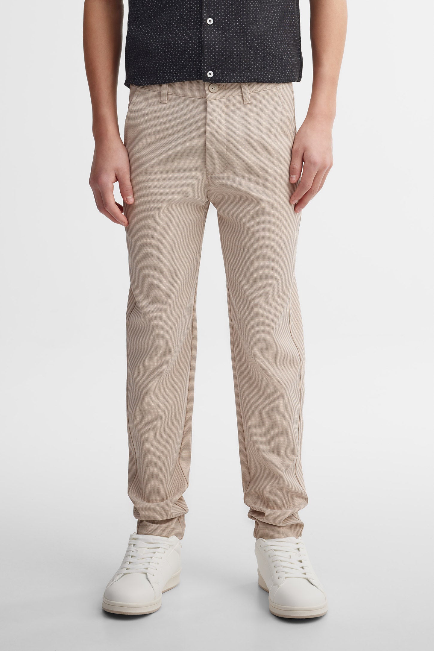 Pantalon coupe ajustée habillé - Ado garçon && BEIGE