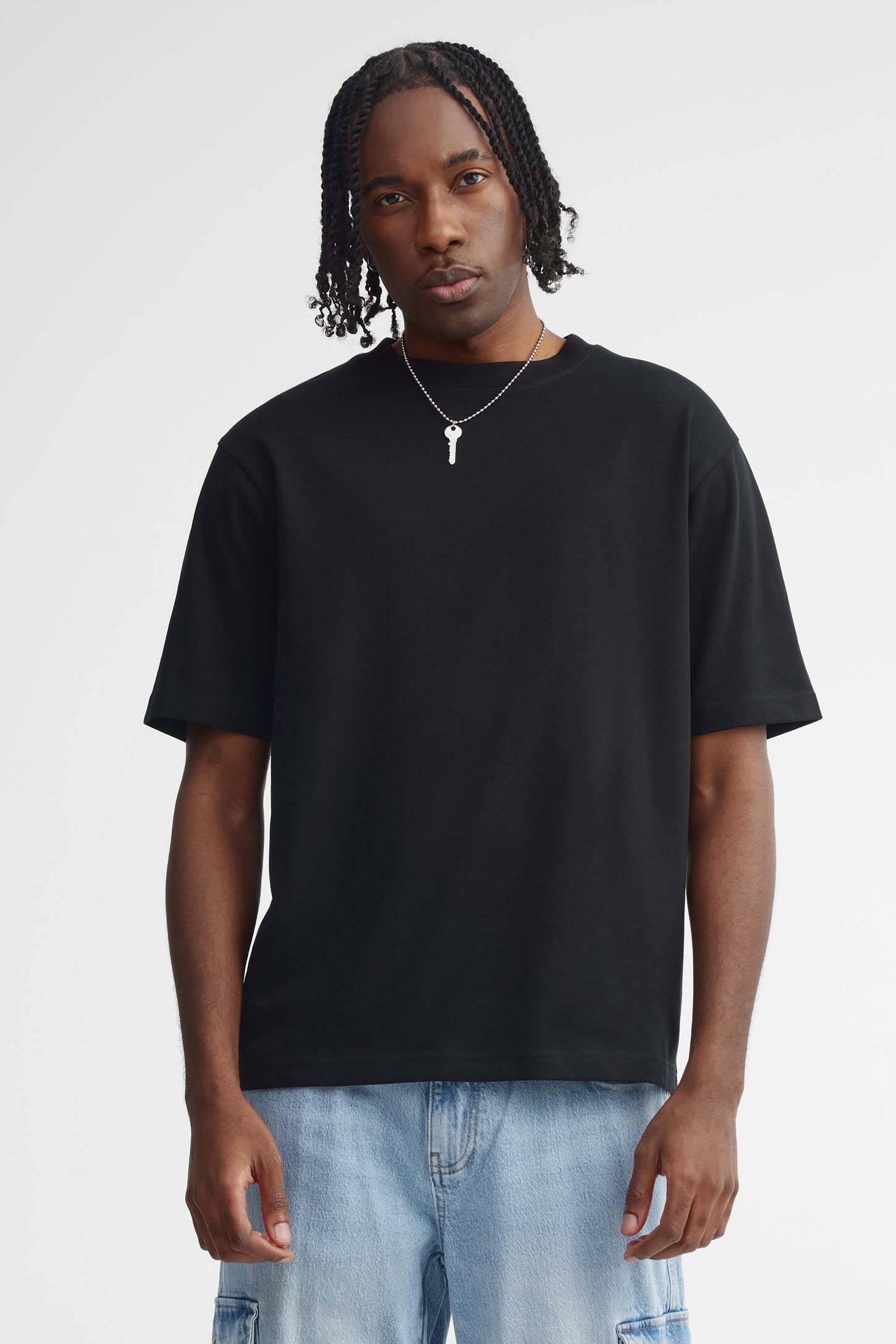 T-shirt col rond coton - Homme && NOIR