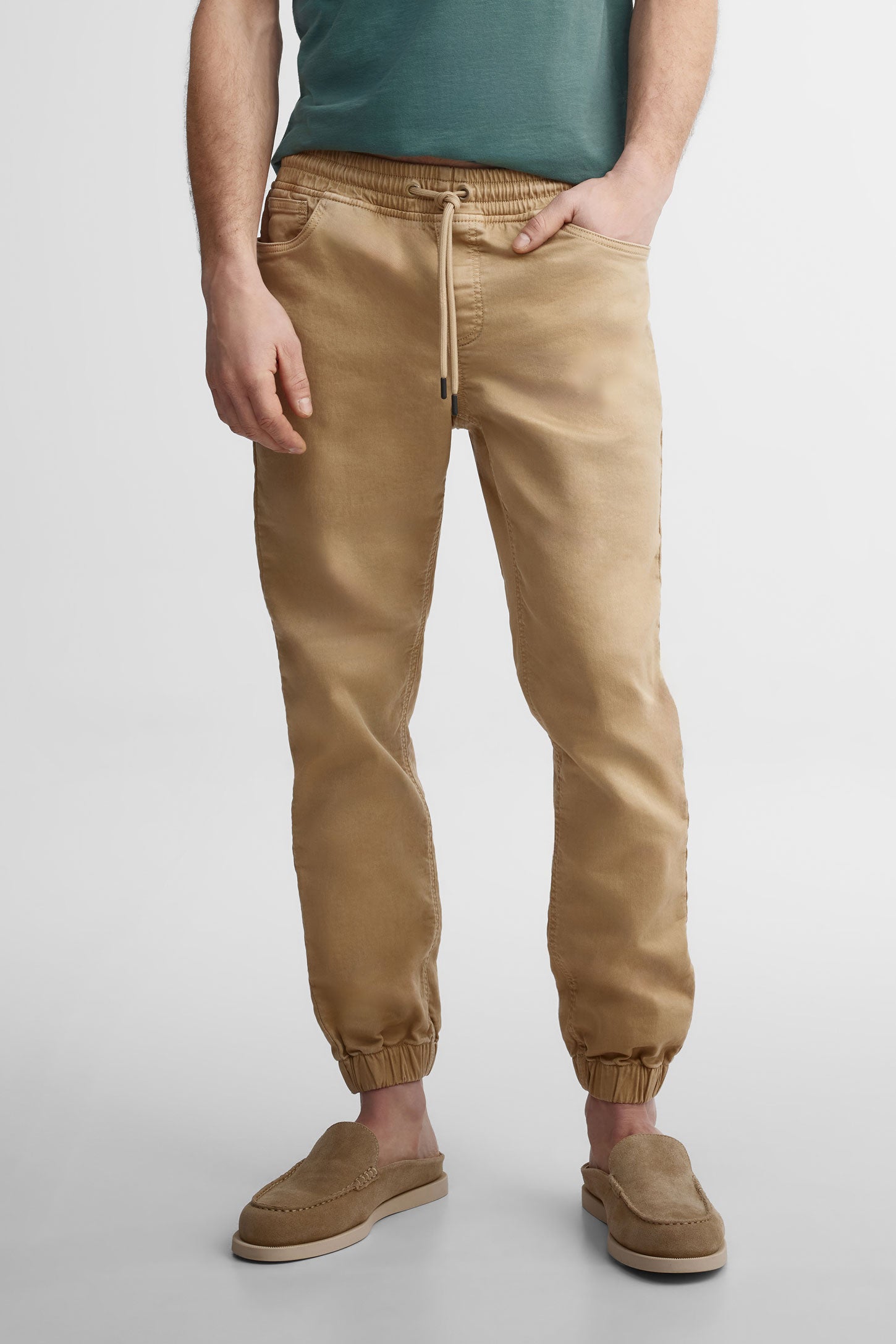 Pantalon jogger en twill - Homme && BEIGE