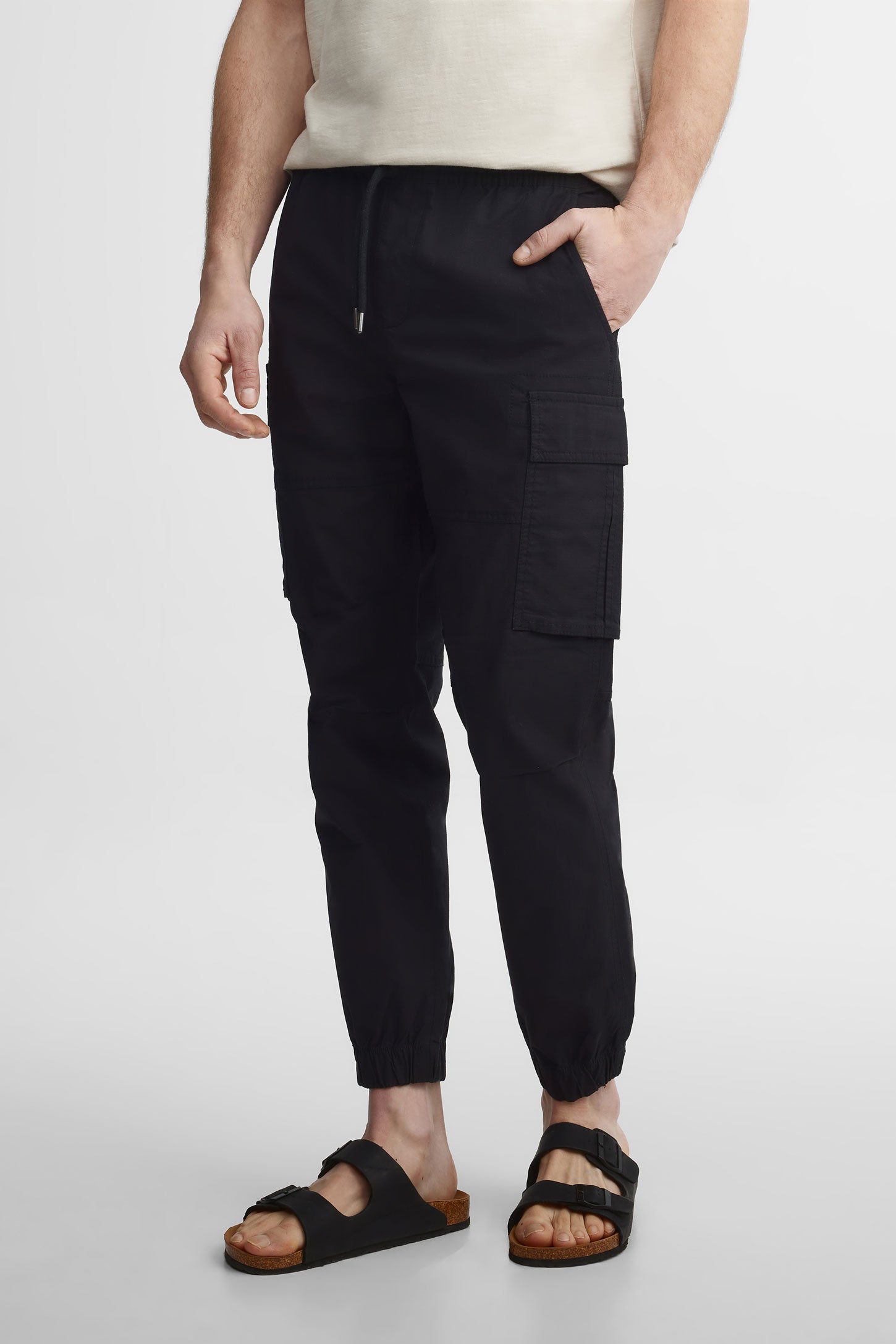 Pantalon jogger cargo en twill - Homme && NOIR
