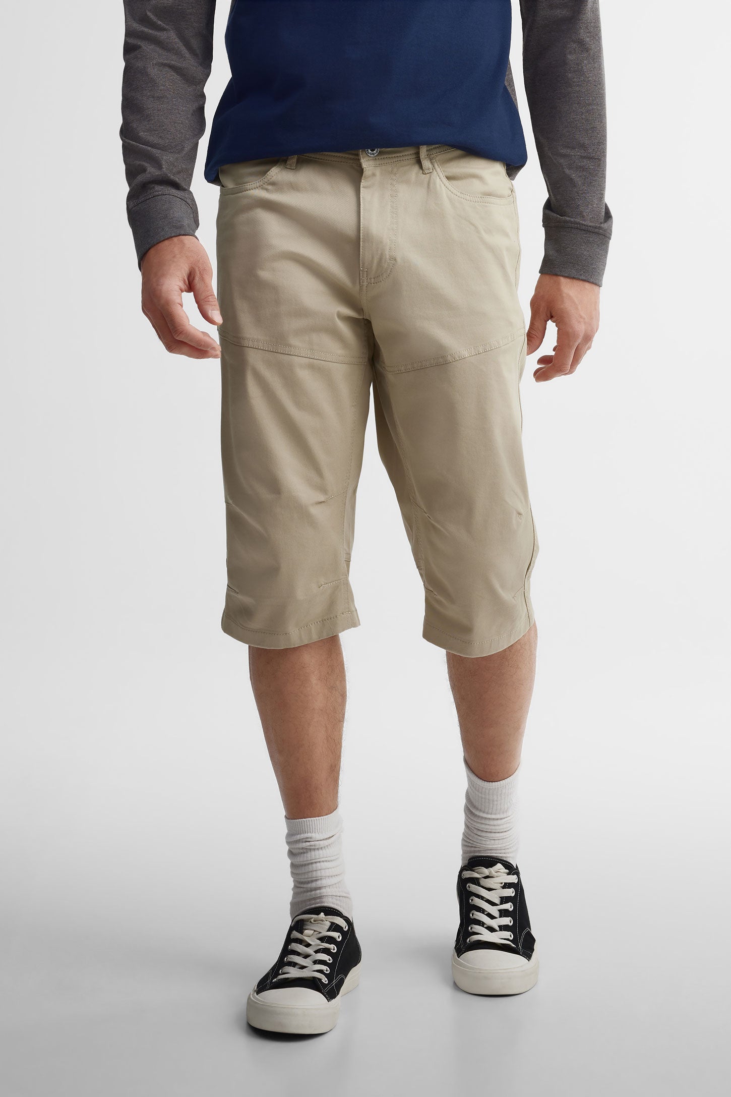 Bermuda coupe droite en twill - Homme && BEIGE
