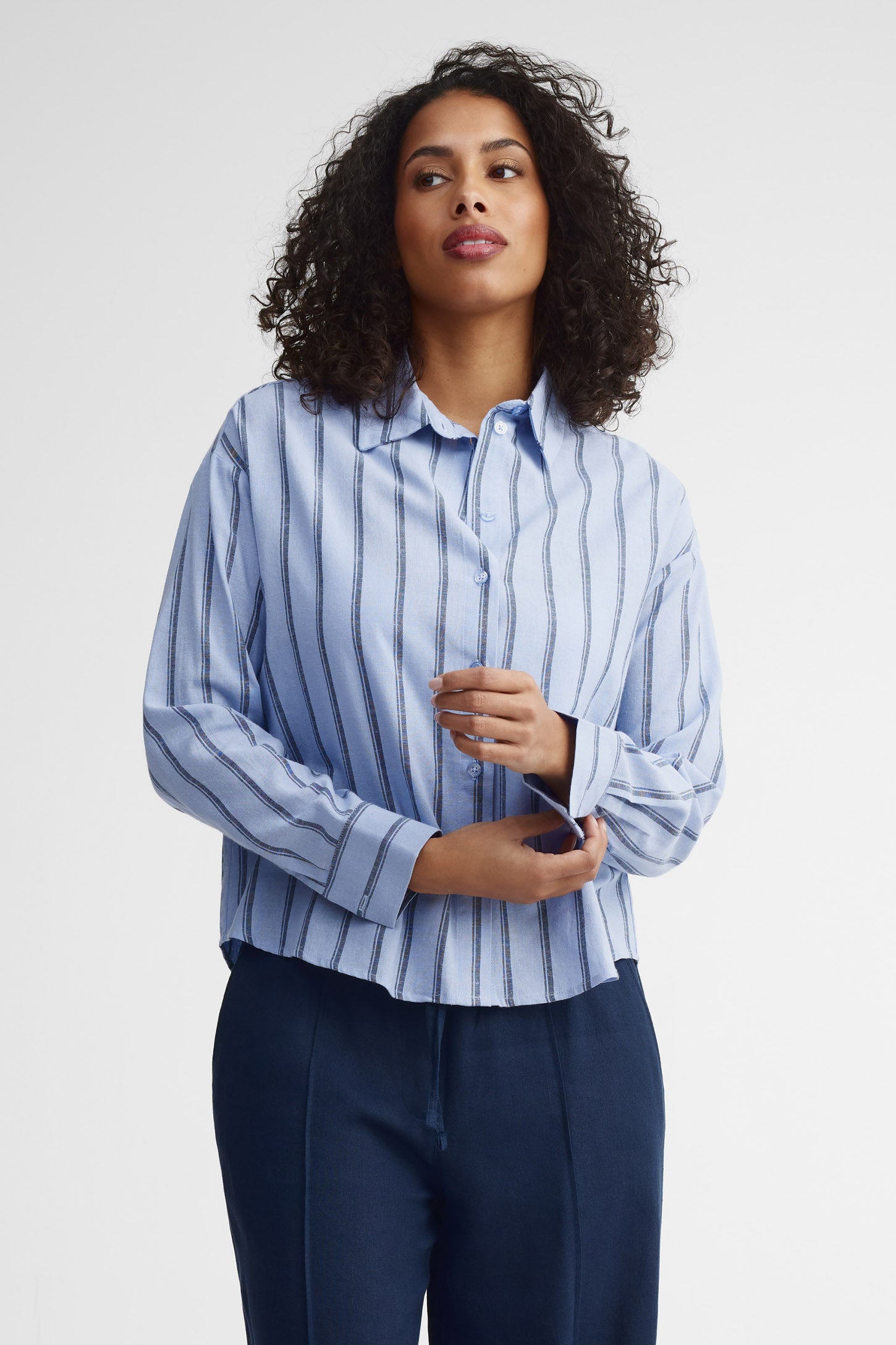 Chemisier rayé - Femme && BLEU MULTI