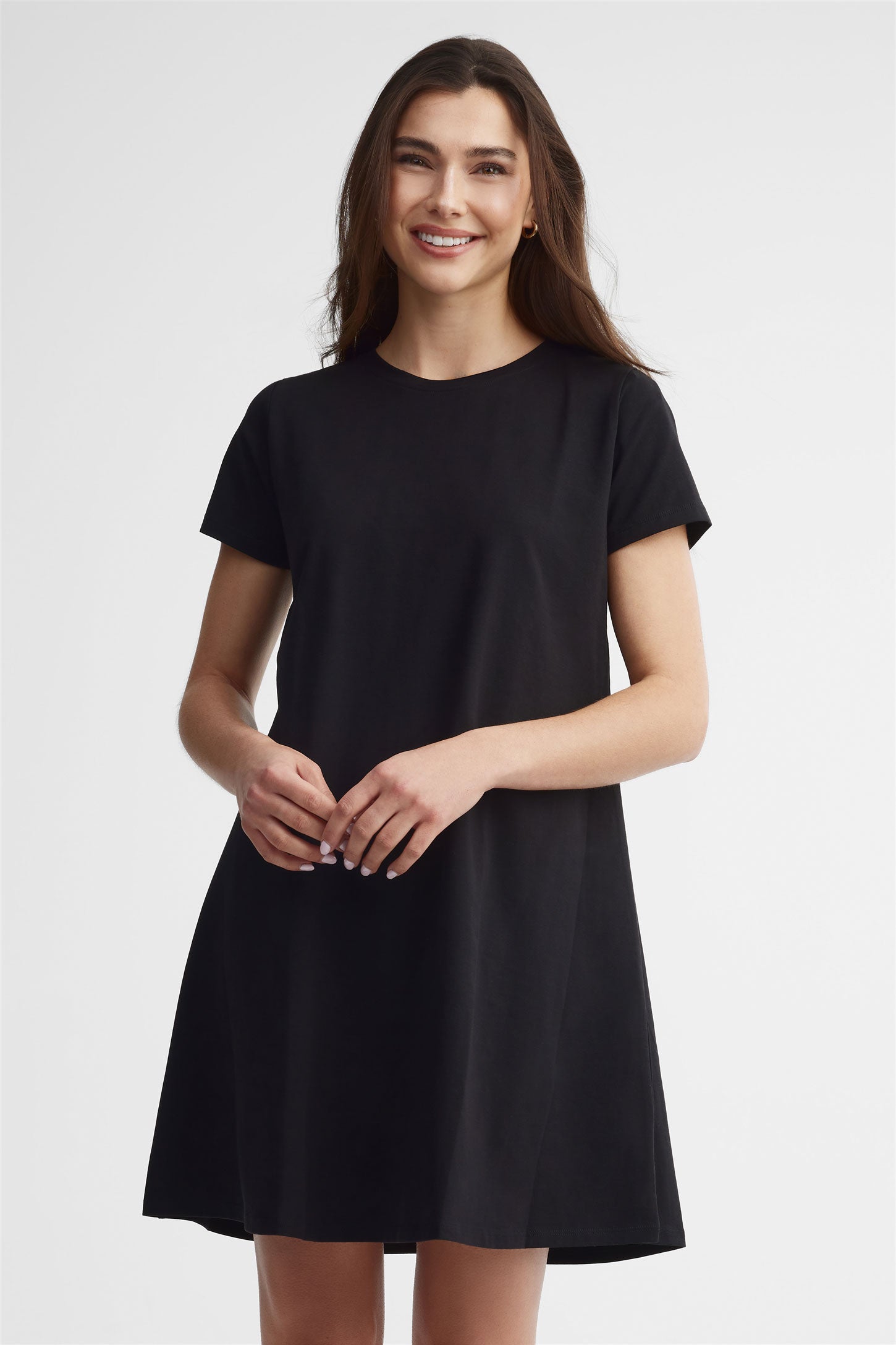 Robe trapèze courte - Femme && NOIR