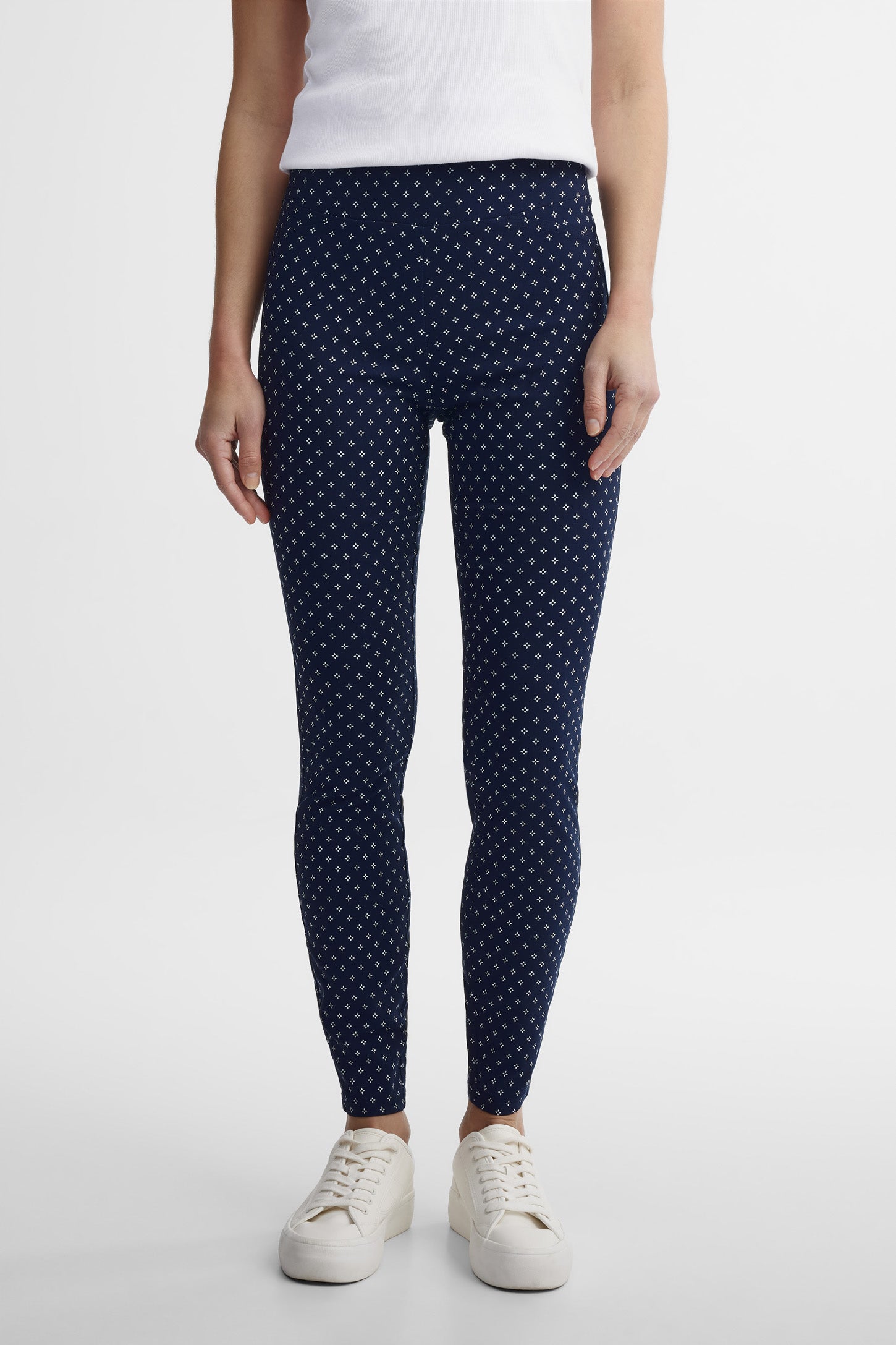 Pantalon ajusté en twill - Femme && MARIN/MULTI