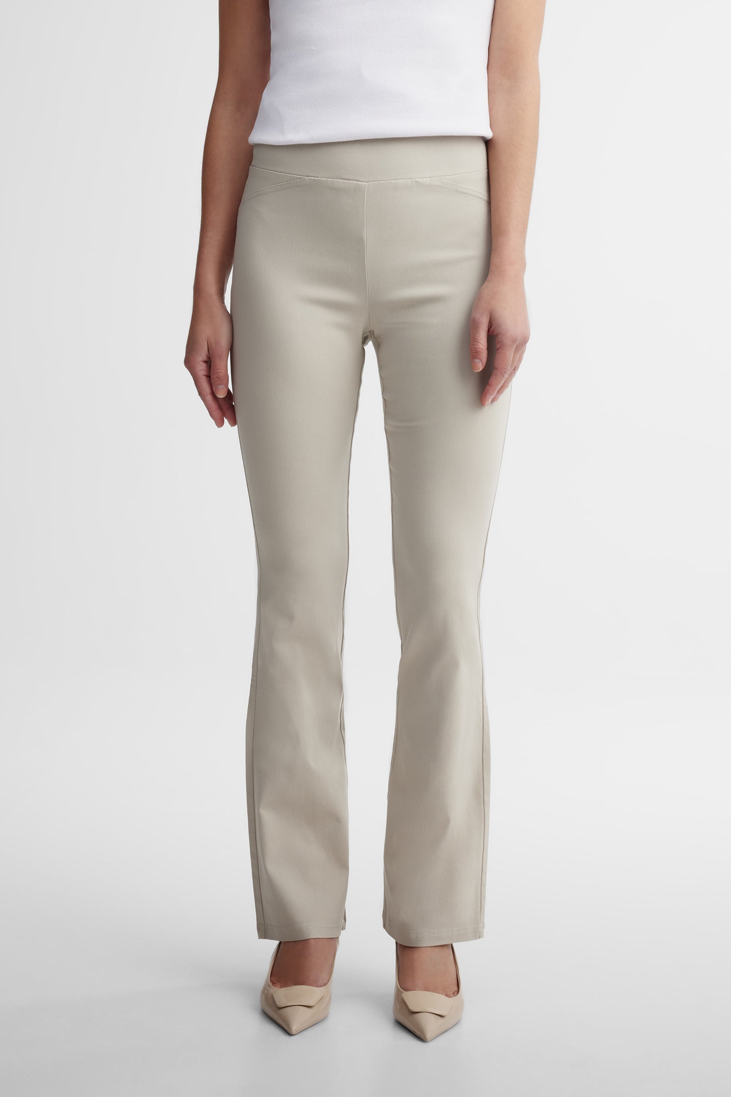 Pantalon ''bootcut'' en twill - Femme && BEIGE