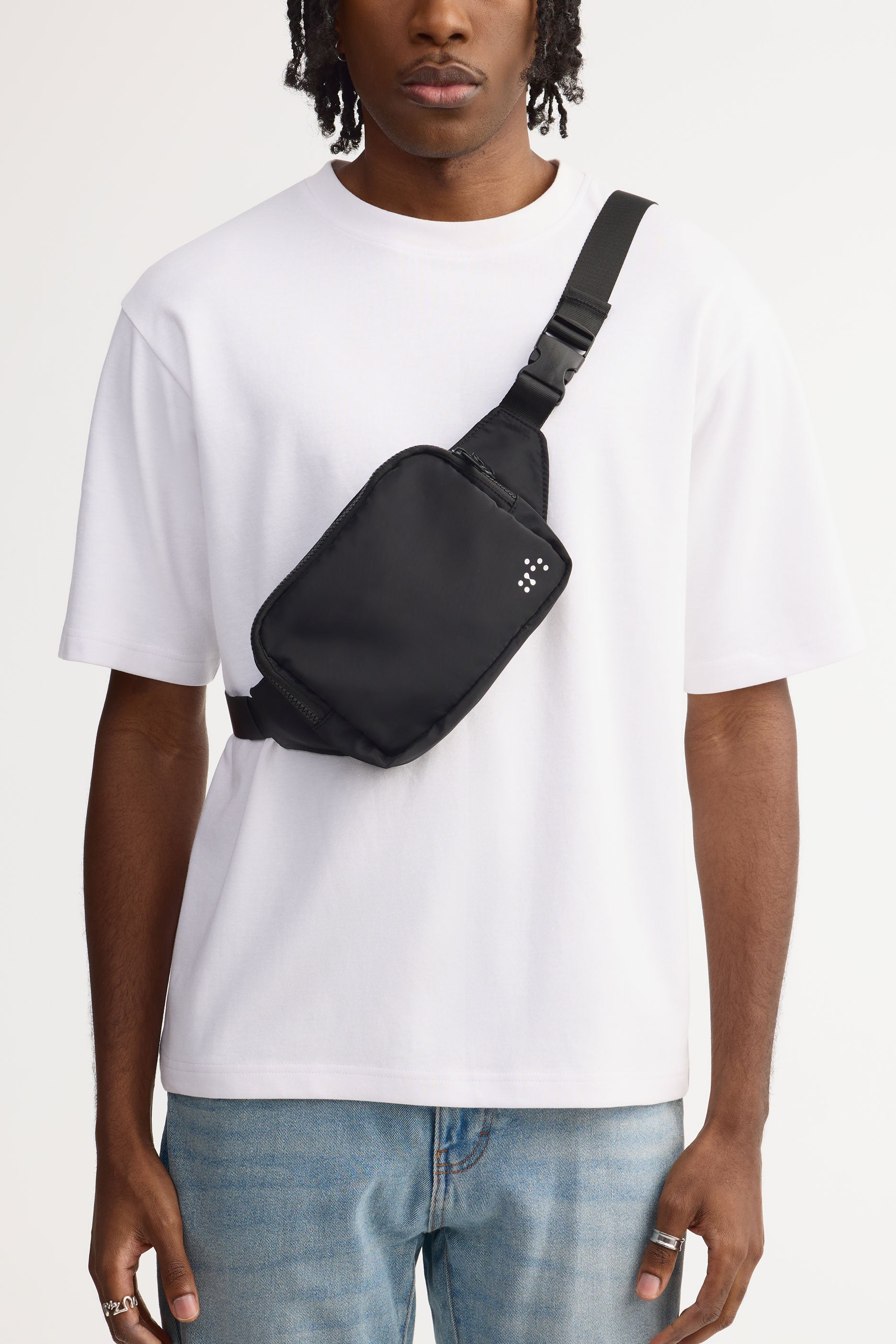 Sac banane poches zippées en nylon - Femme && NOIR