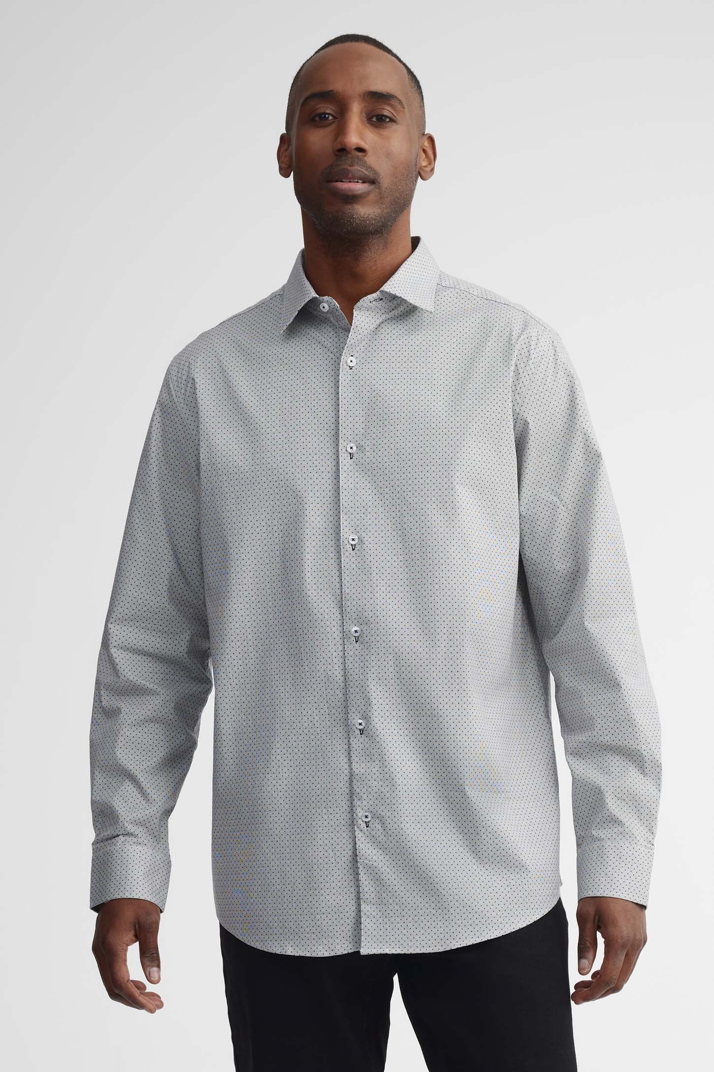 Chemise imprimée coton habillé - Homme && BLANC MULTI