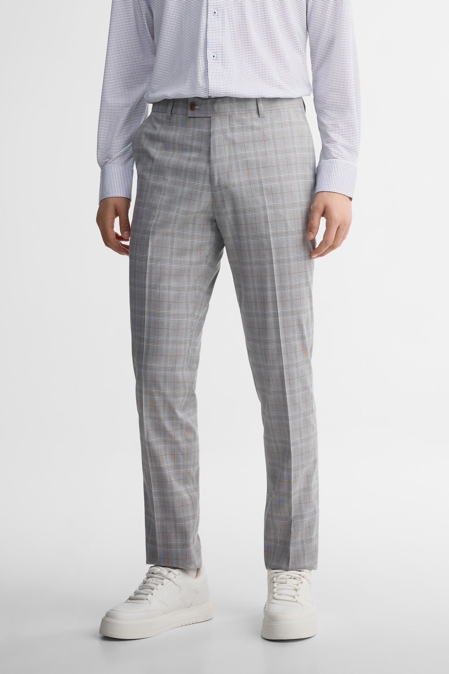 Pantalon à carreaux habillé - Homme && GRIS MULTI