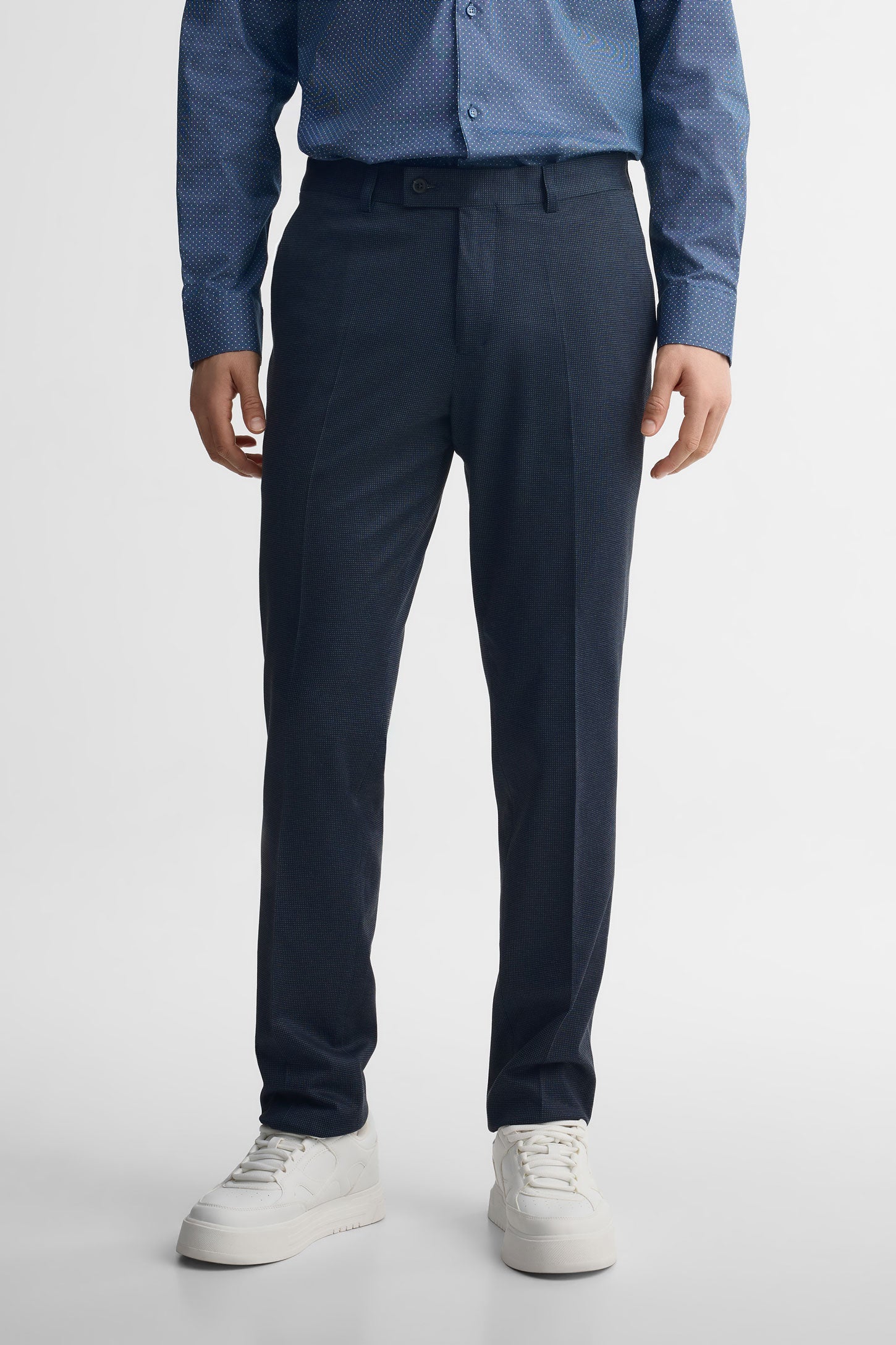 Pantalon texturé habillé - Homme && MARIN/MULTI