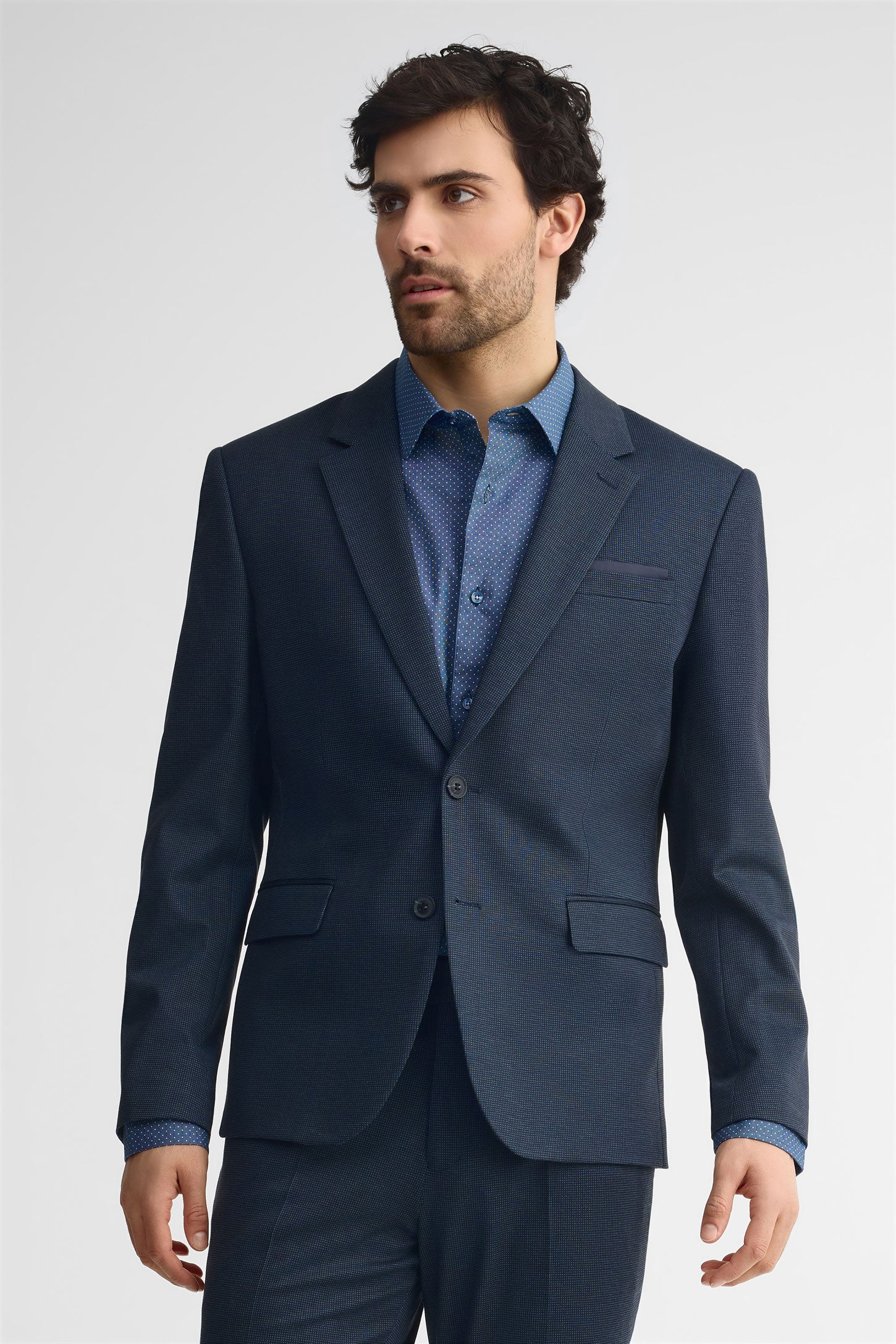 Veston texturé habillé - Homme && MARIN/MULTI
