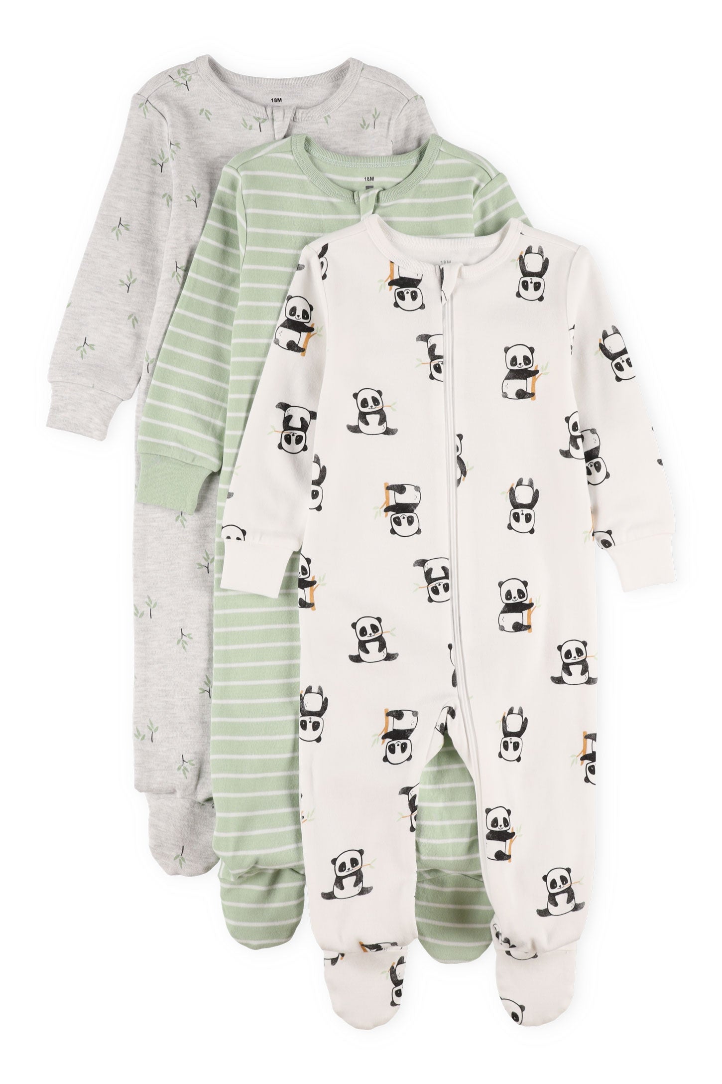 Lot de 3 Pyjamas 1-pièce - Bébé garçon && VERT