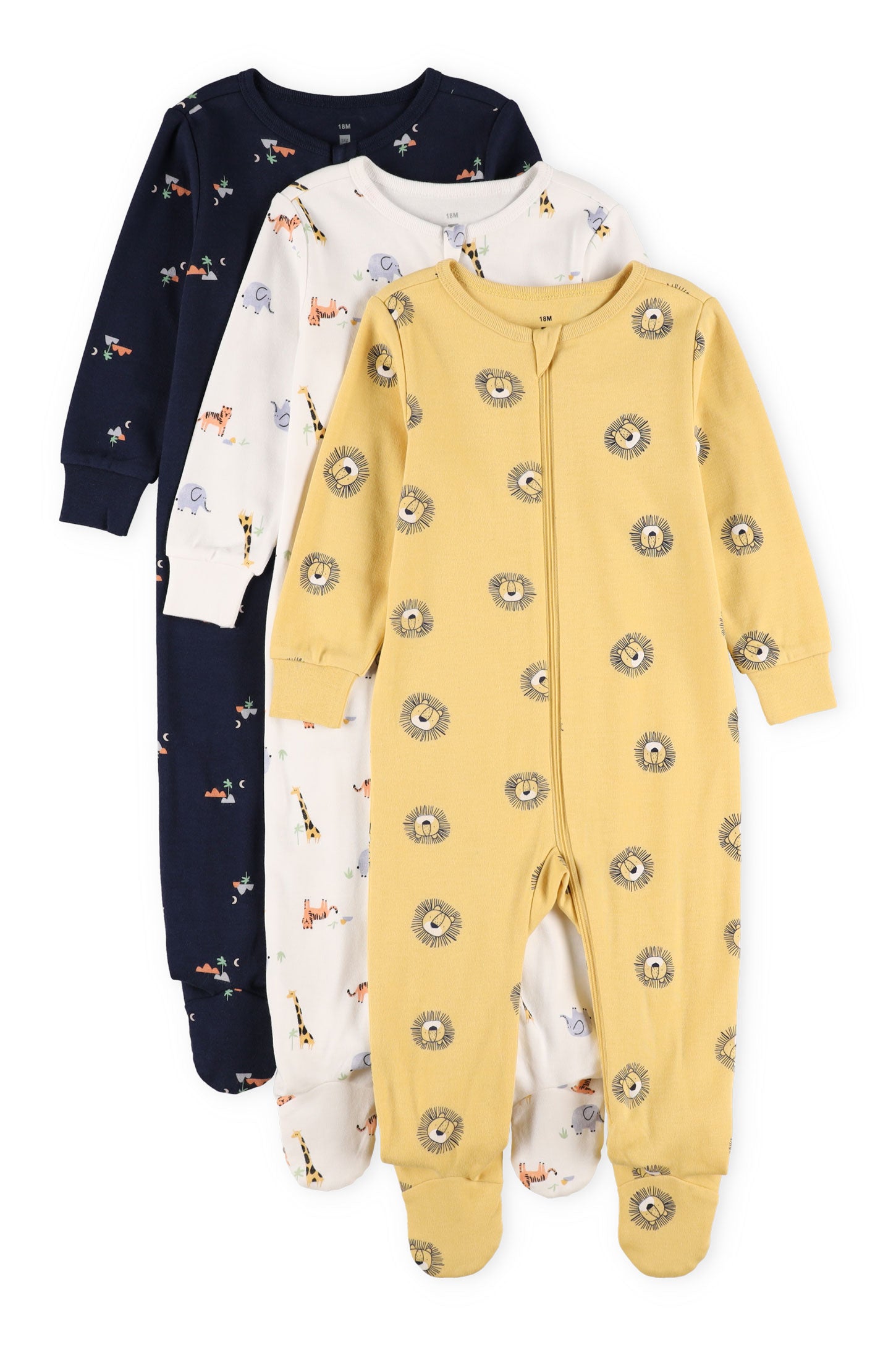 Lot de 3 pyjamas 1-pièce - Bébé garçon && MARIN