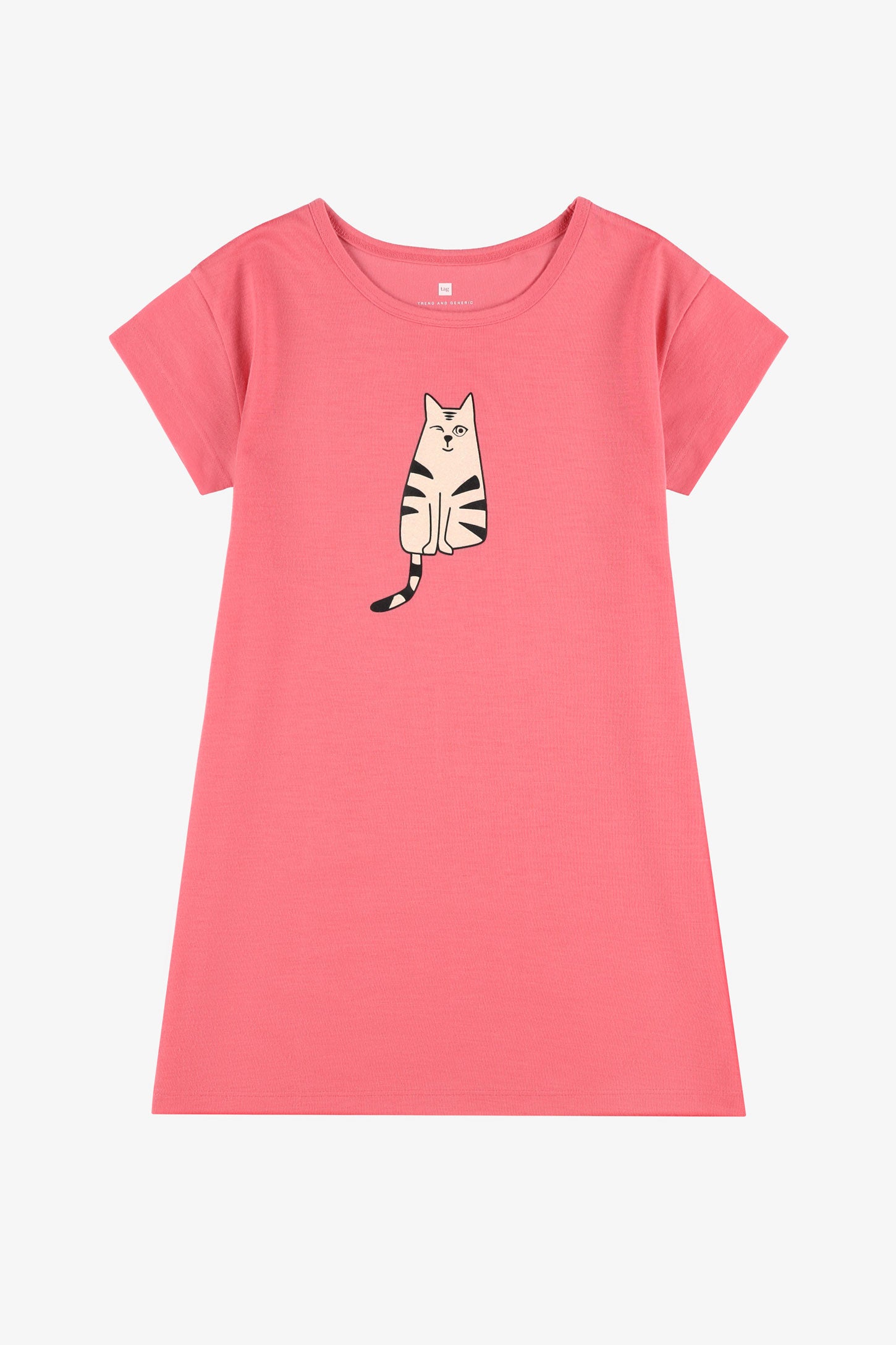 Robe de nuit manches courtes imprimé - Enfant fille && ROSE