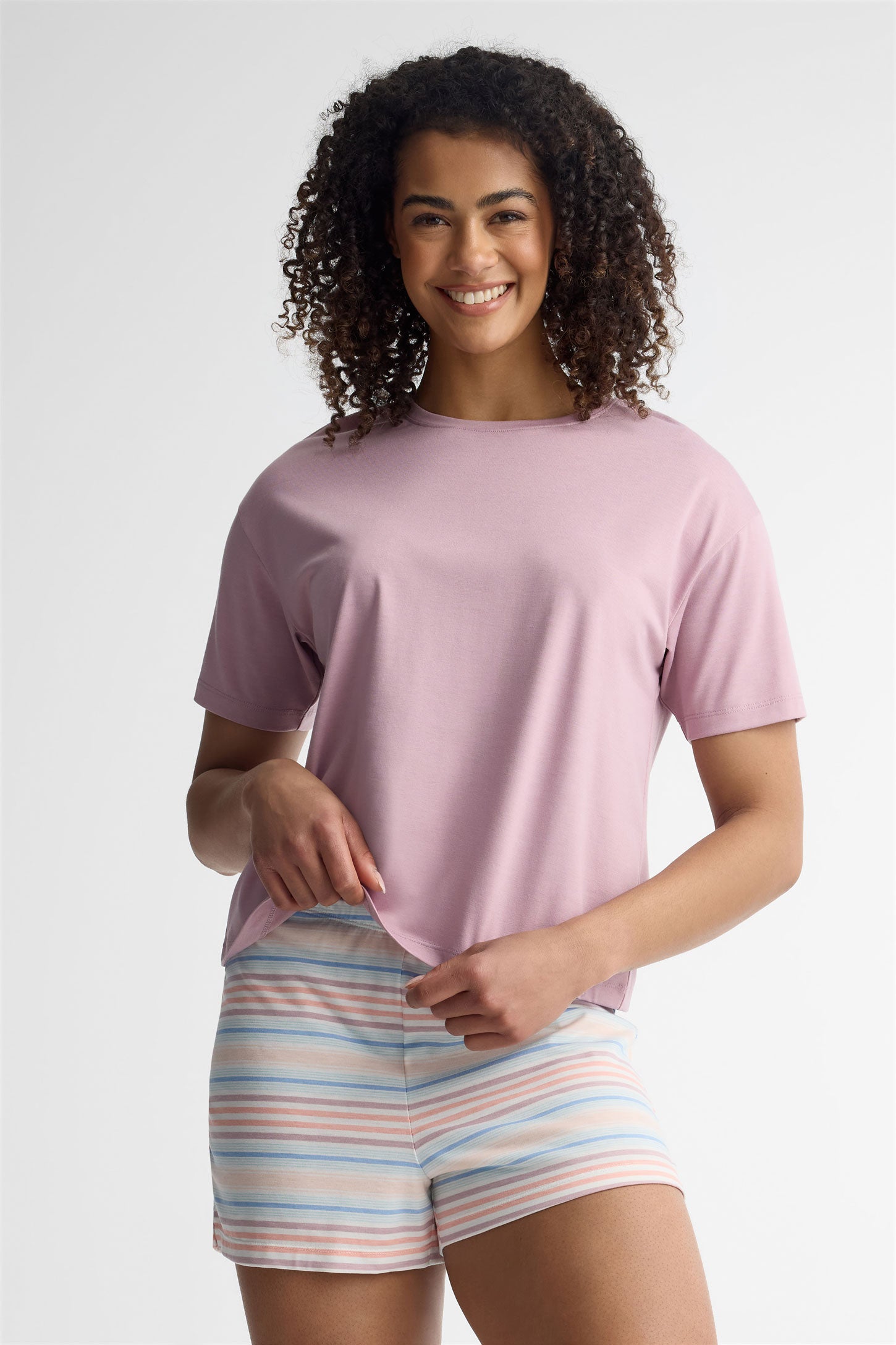 Pyjama 2-pièces t-shirt et short - Femme && ROSE