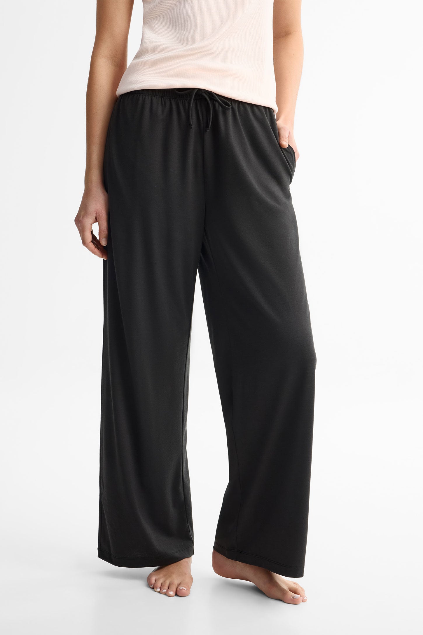 Pantalon pyjama jambe large - Femme && NOIR