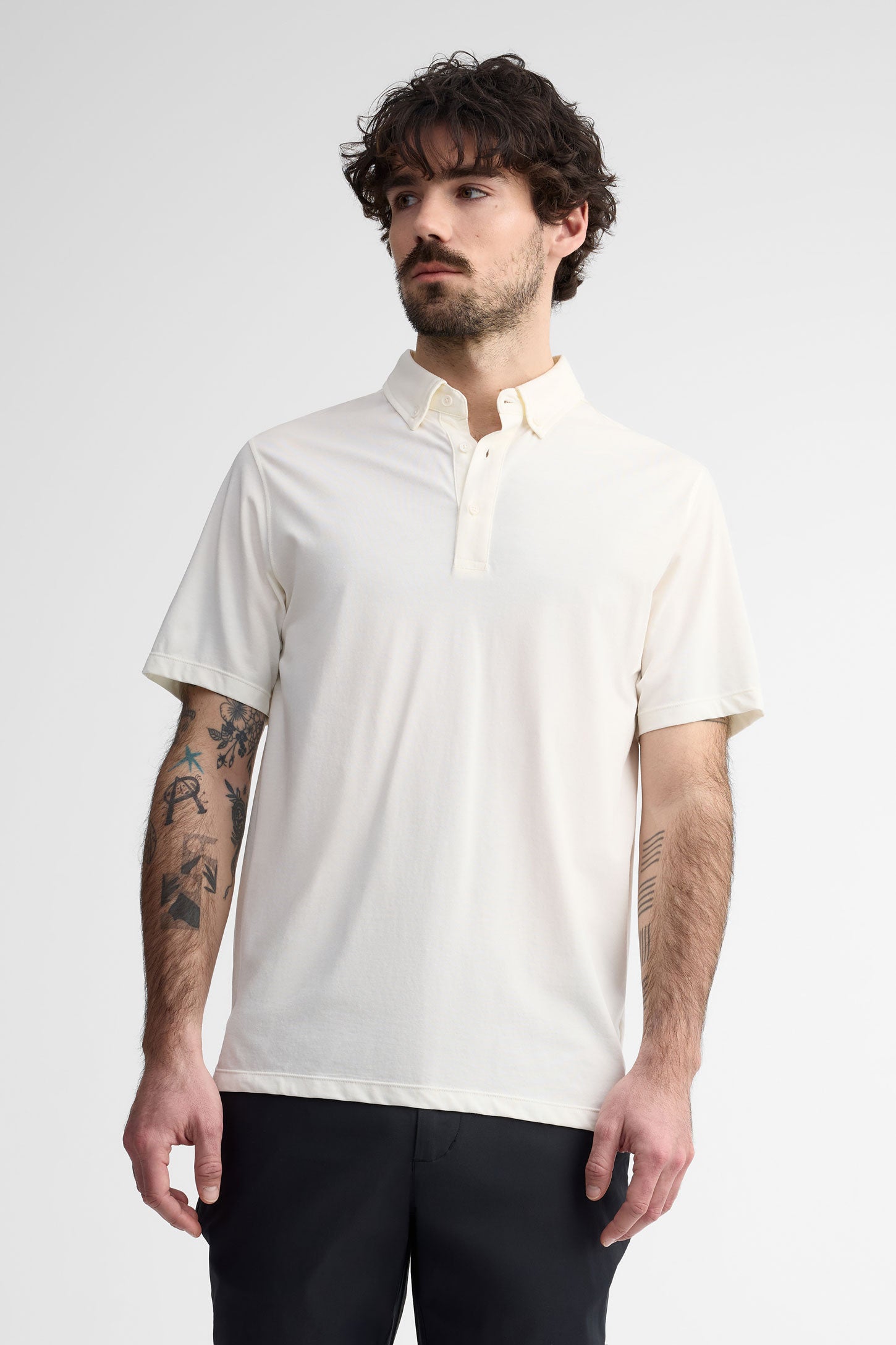 Polo manches courtes bambou BM - Homme && BEIGE