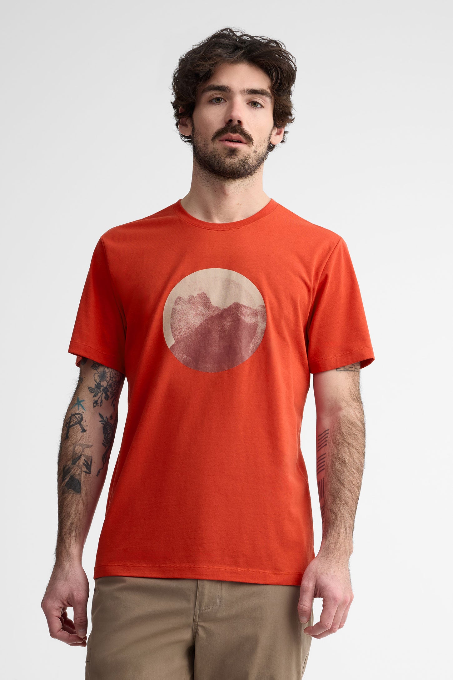 T-shirt col rond coton bio BM - Homme && ROUGE