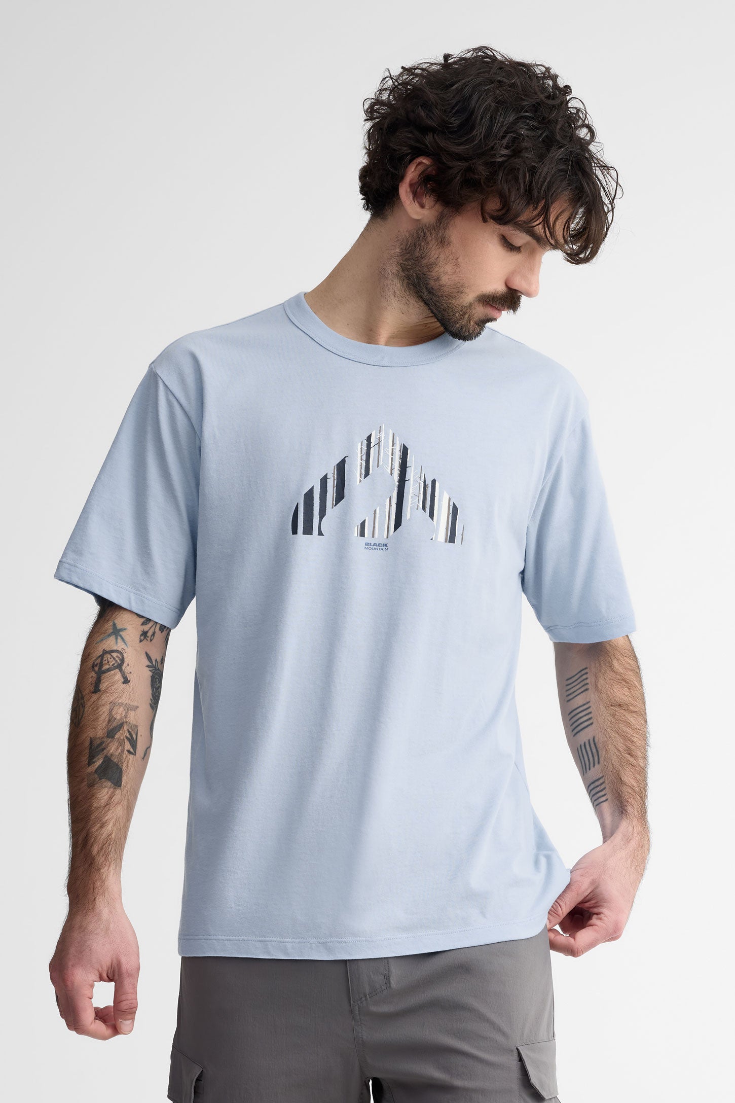 T-shirt col rond coton bio BM - Homme && BLEU PALE