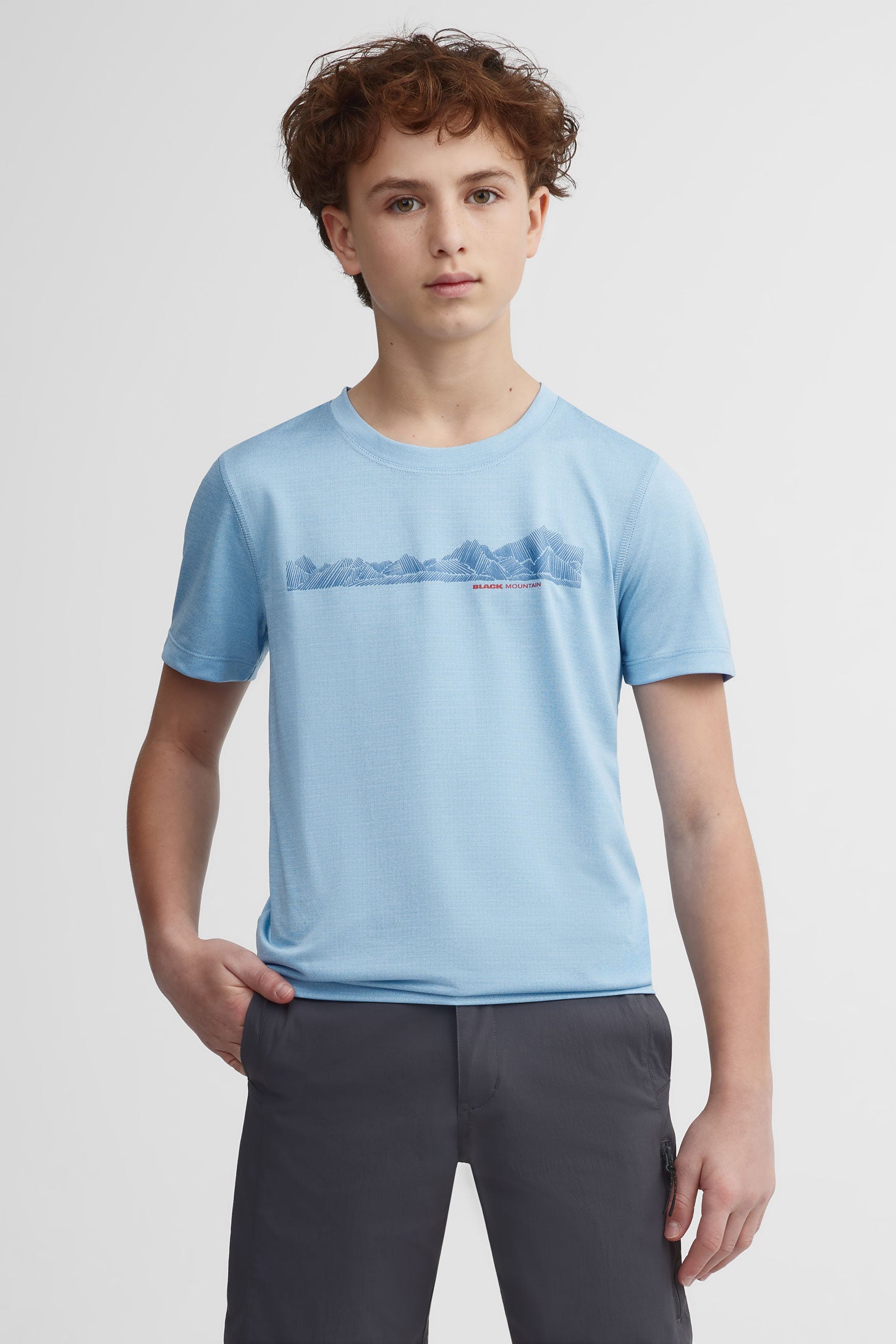 T-shirt col rond coton bio BM - Ado garçon && BLEU MIXTE