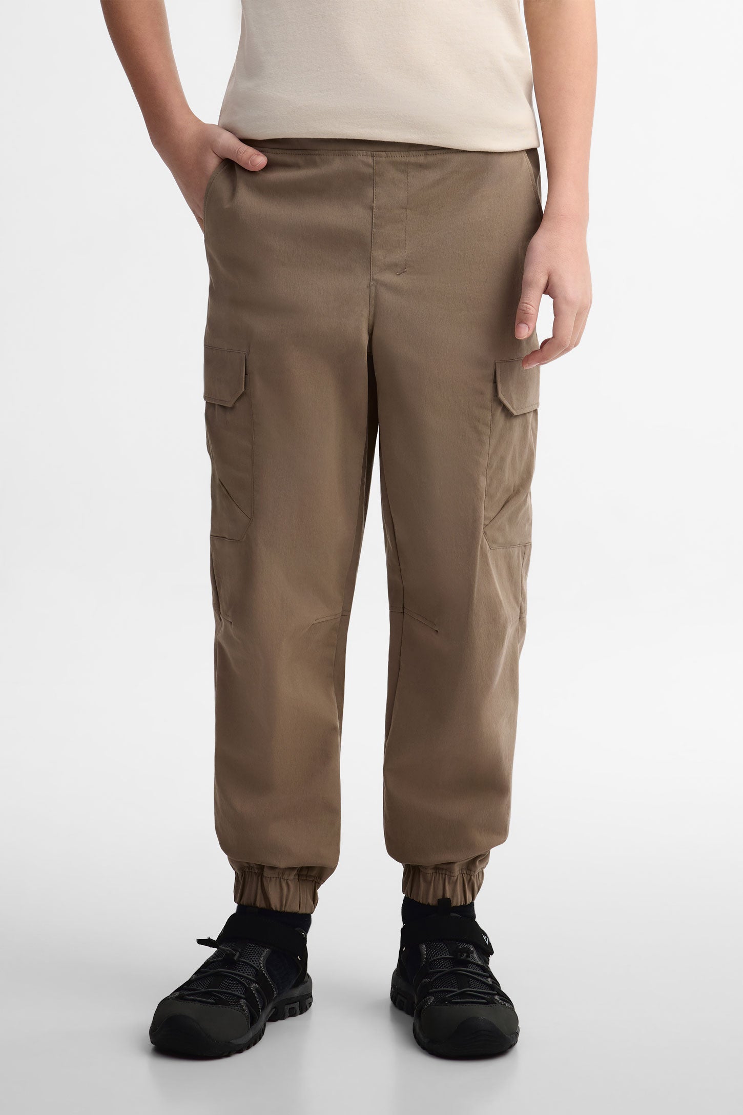 Pantalon jogger cargo en coton - Ado garçon && BRUN