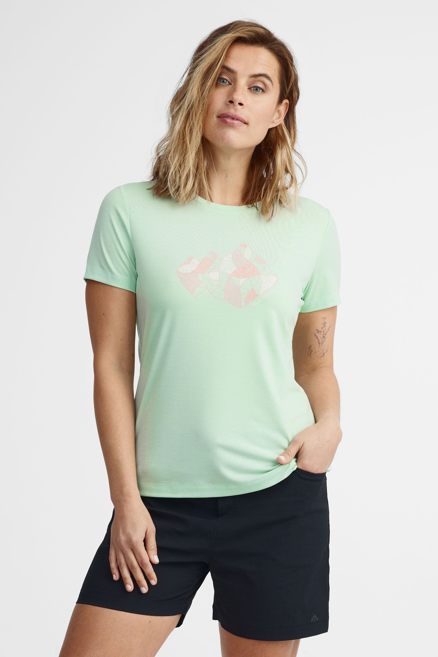 T-shirt col rond lyocell BM - Femme && VERT