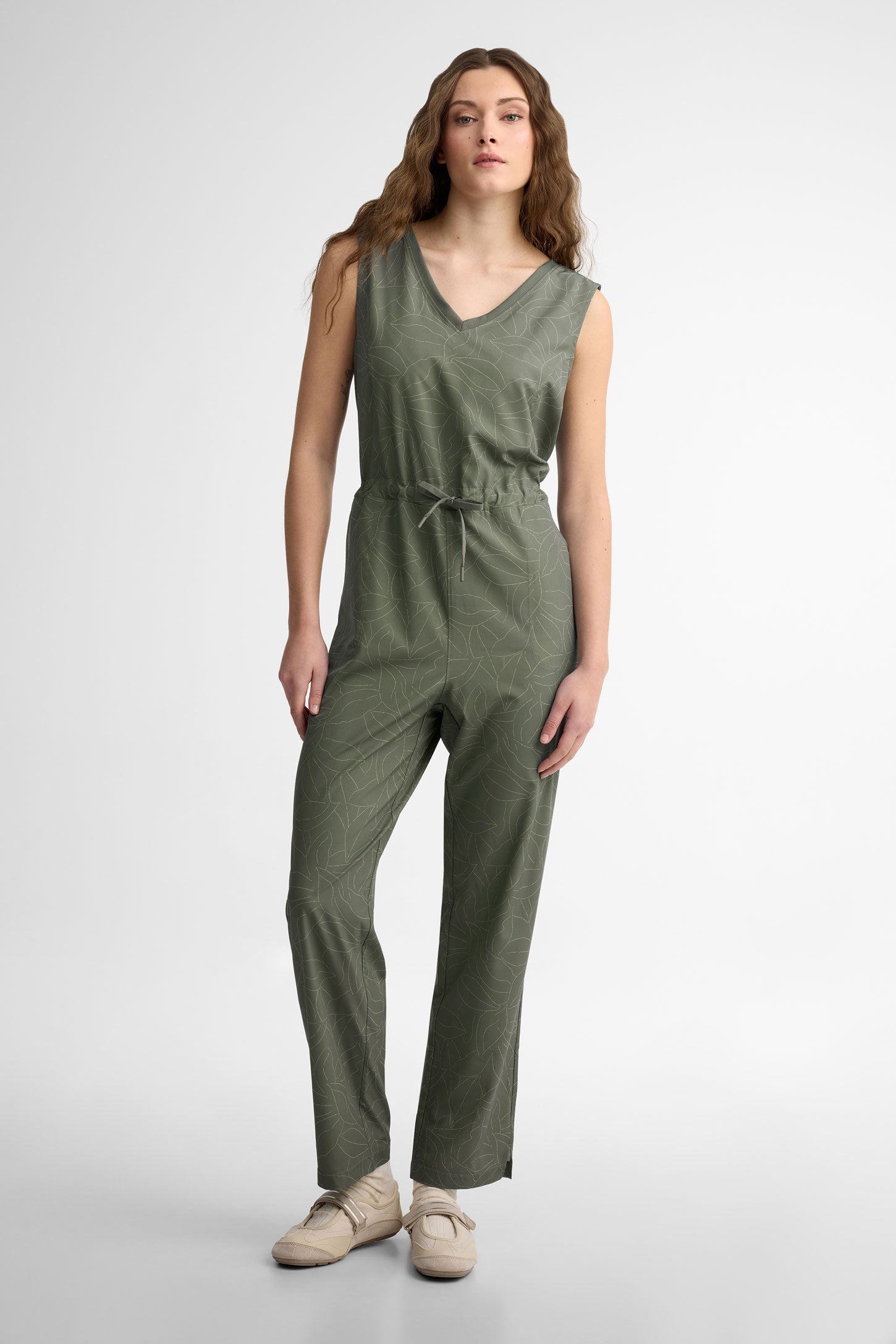 Combinaison col en V - Femme && VERT/MULTI