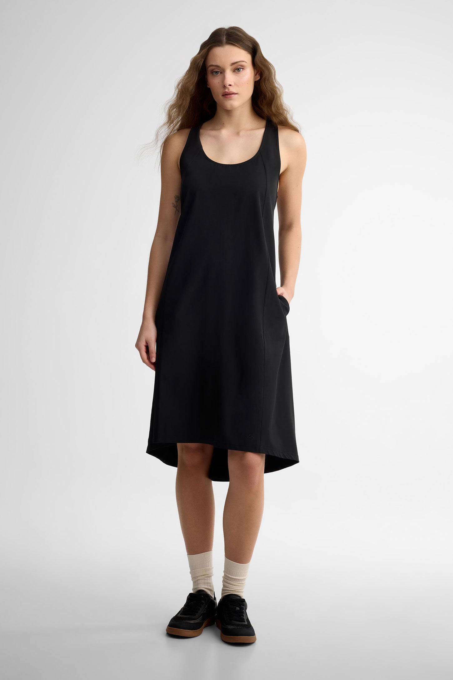 Robe midi dos croisé BM - Femme && GRIS FONCE