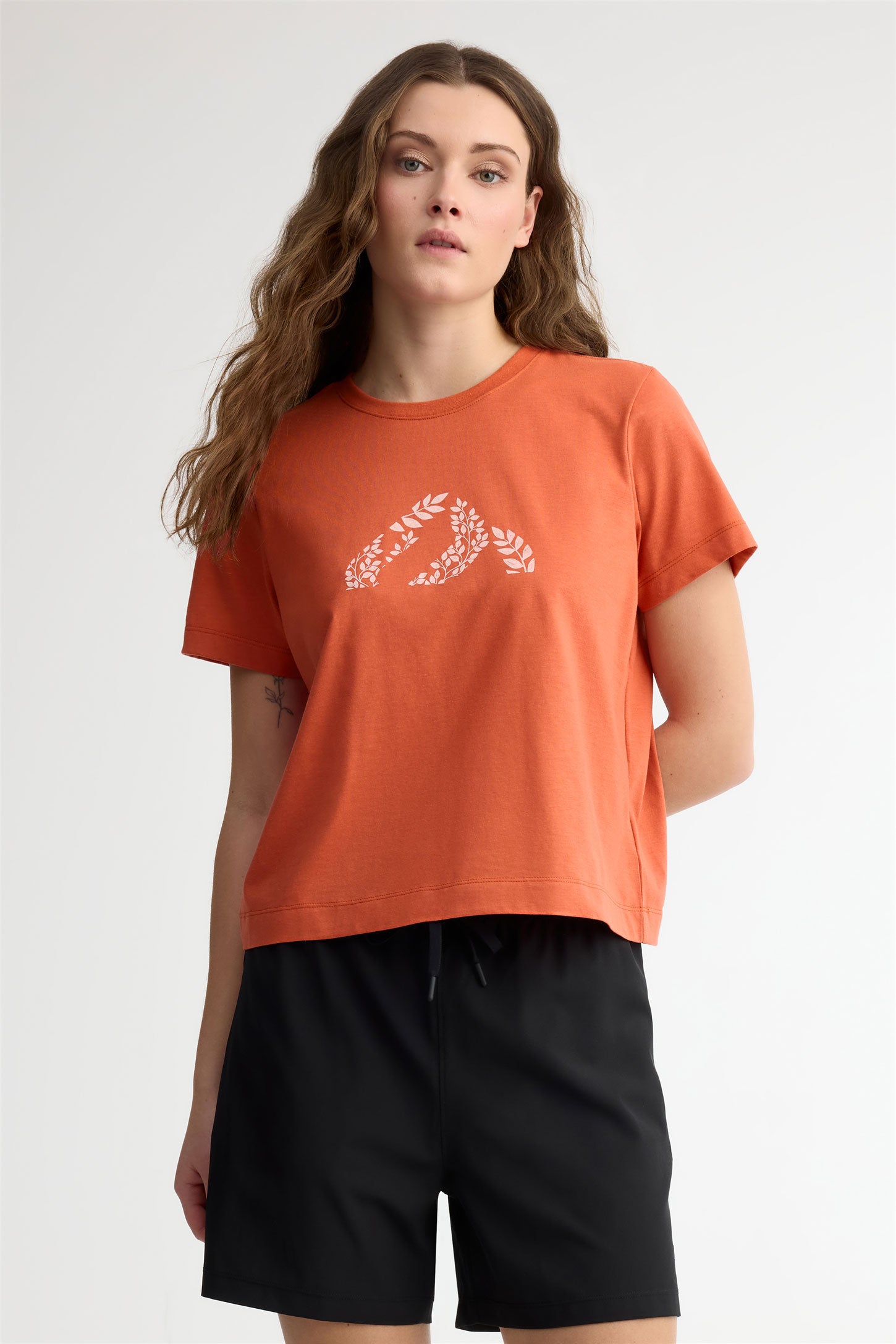 T-shirt col rond coton bio BM - Femme && ORANGE