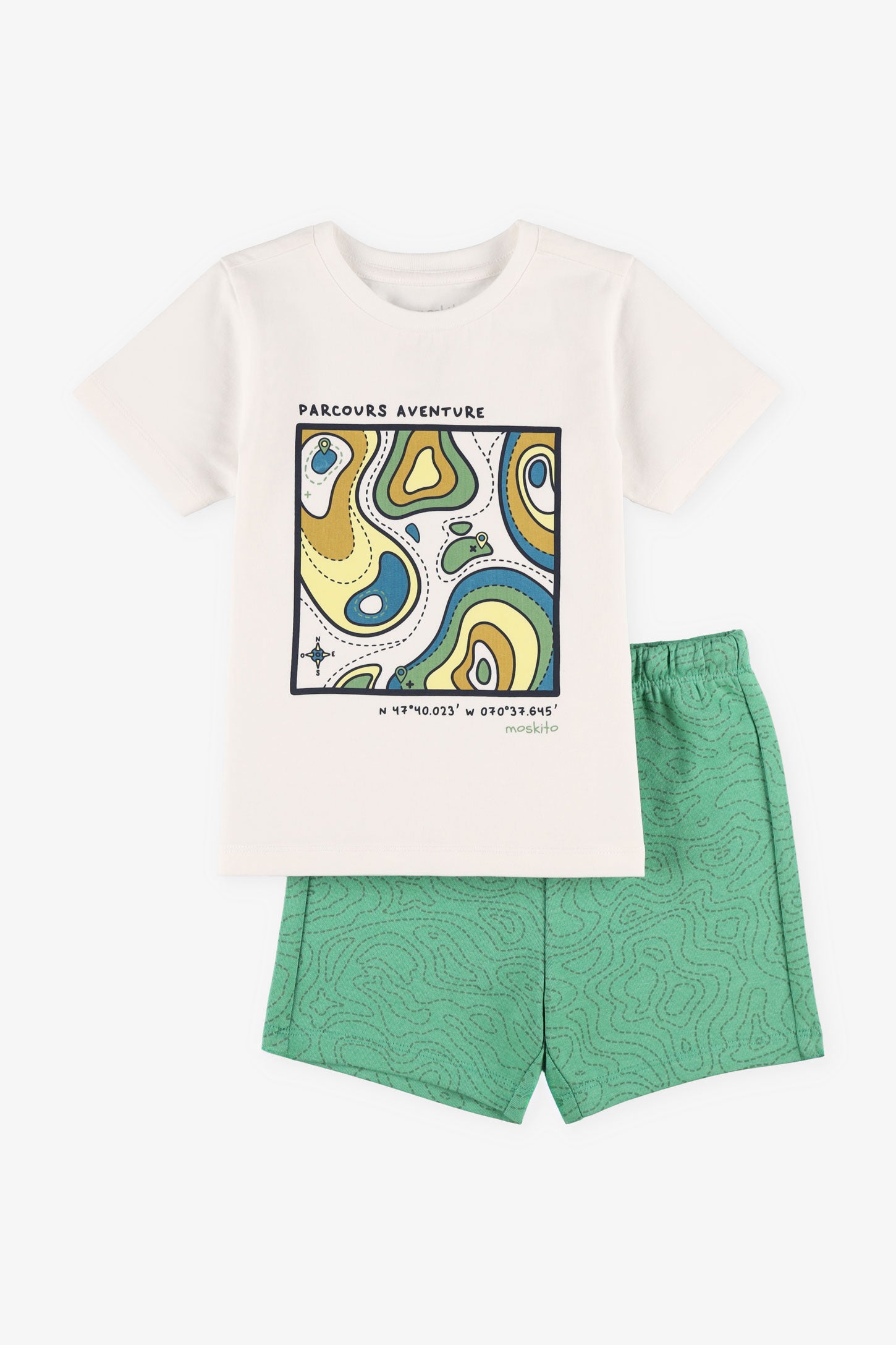 Ensemble 2-pièces t-shirt et short, 2T-3T - Bébé garçon && BLANC