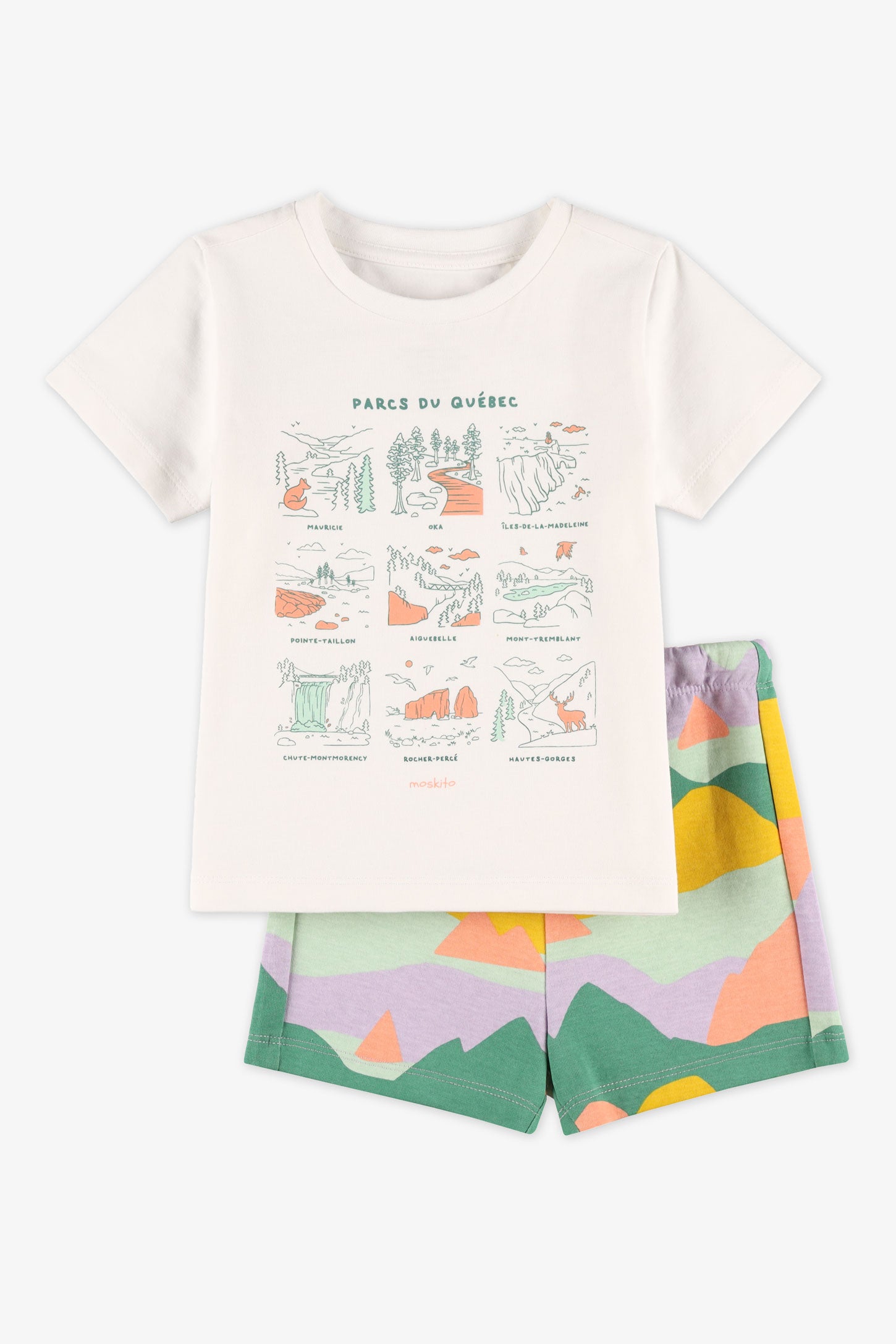 Ensemble 2-pièces t-shirt et short - Bébé fille && BLANC