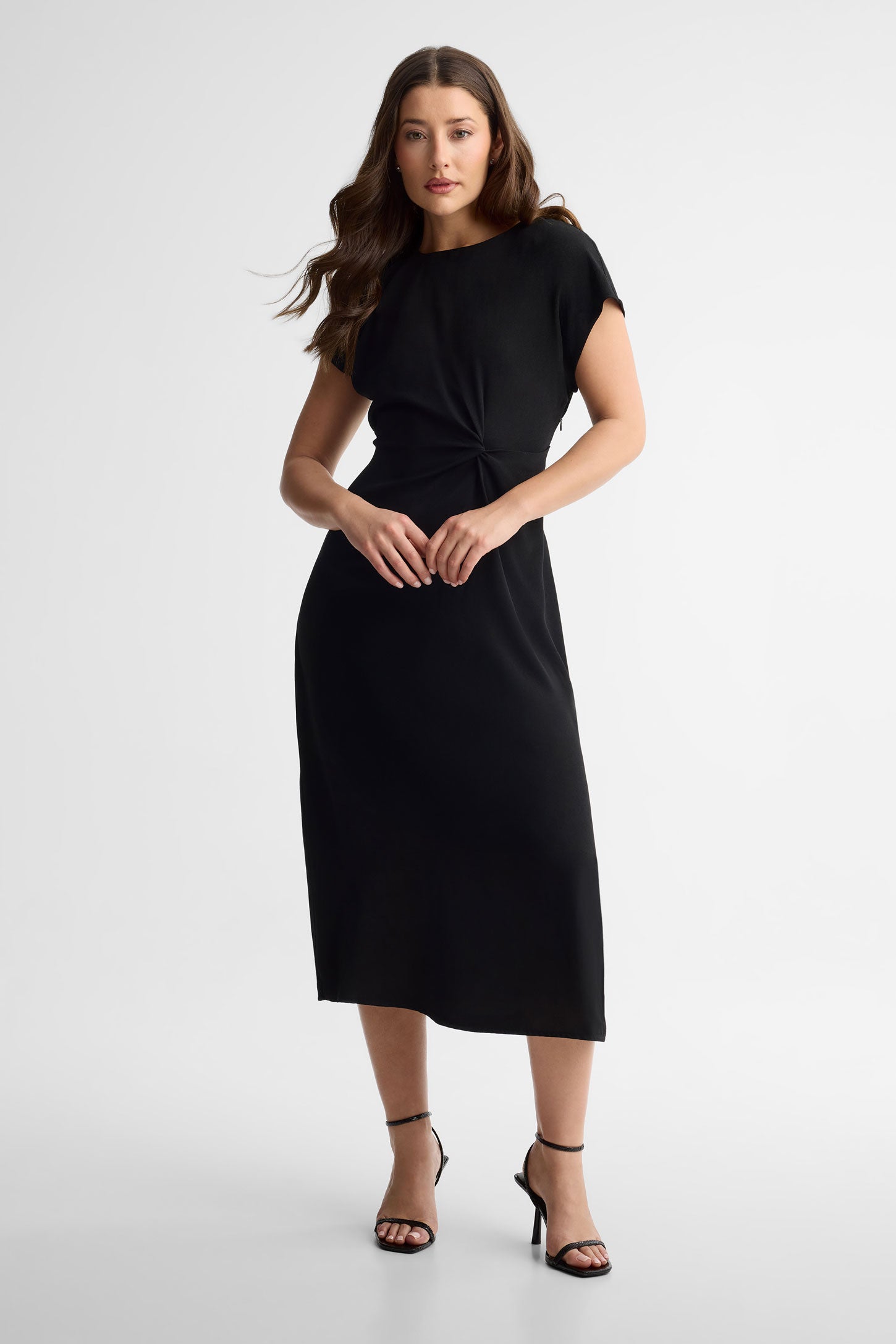 Robe maxi torsadée - Femme && NOIR