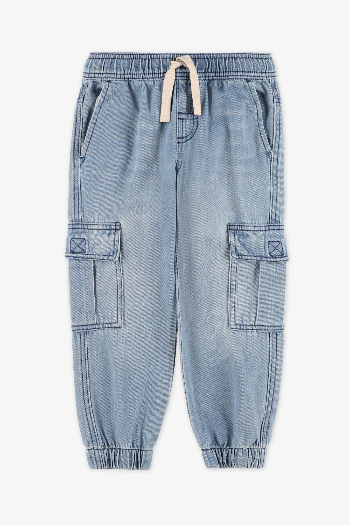 Jogger cargo en jeans - Enfant garçon && BLEU PALE