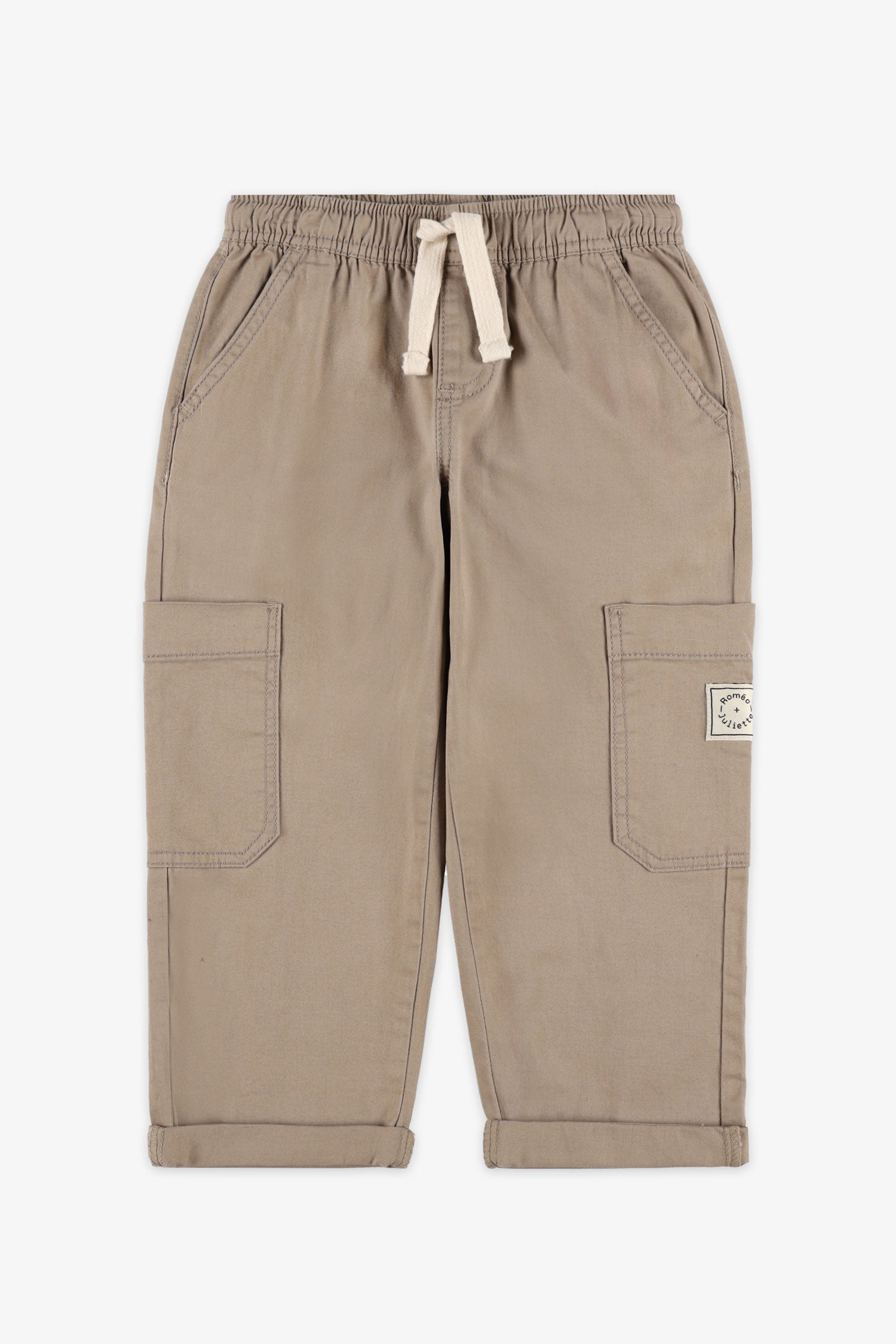 Pantalon cargo en twill - Enfant garçon && BRUN