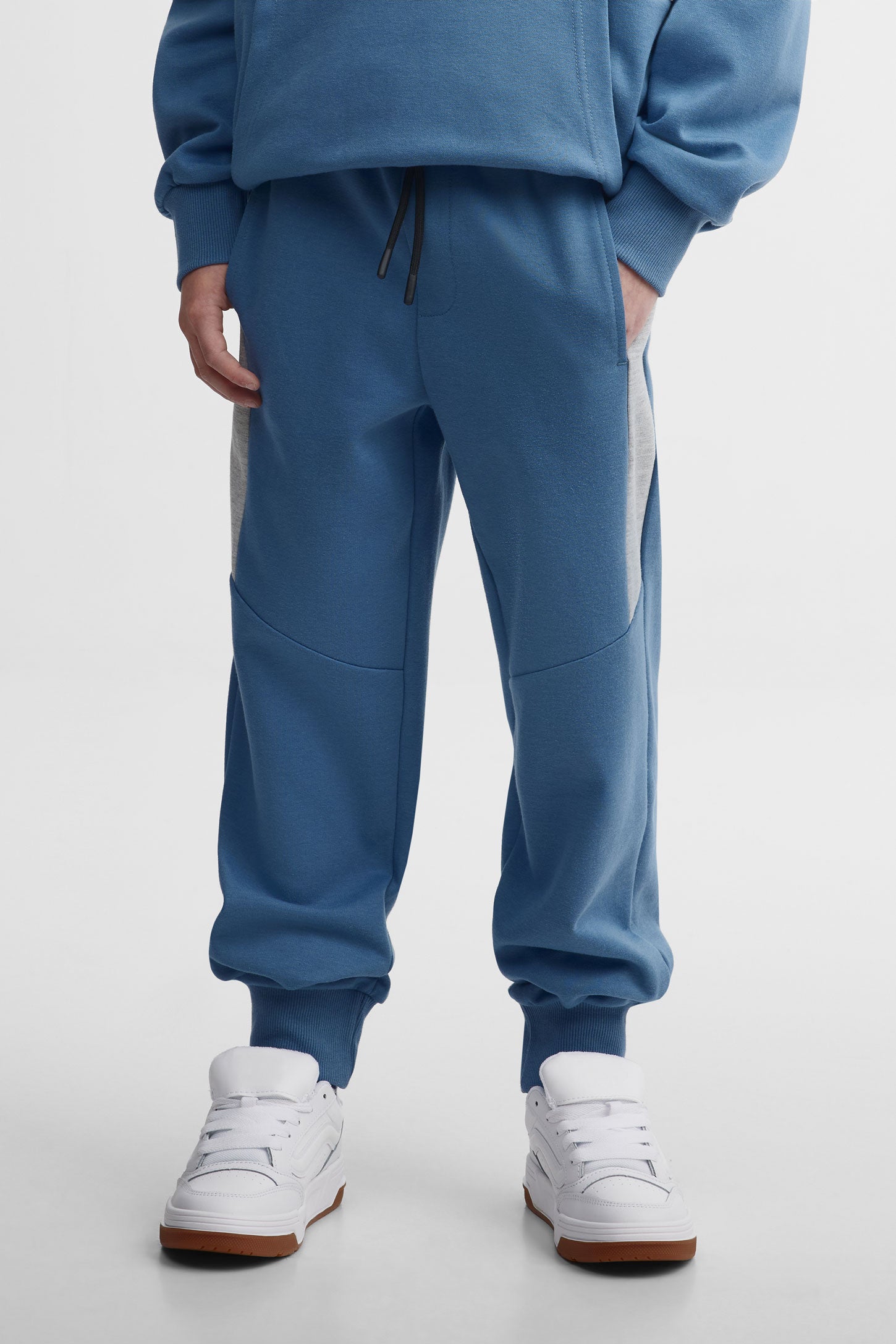 Pantalon jogger coton ouaté - Ado garçon && BLEU