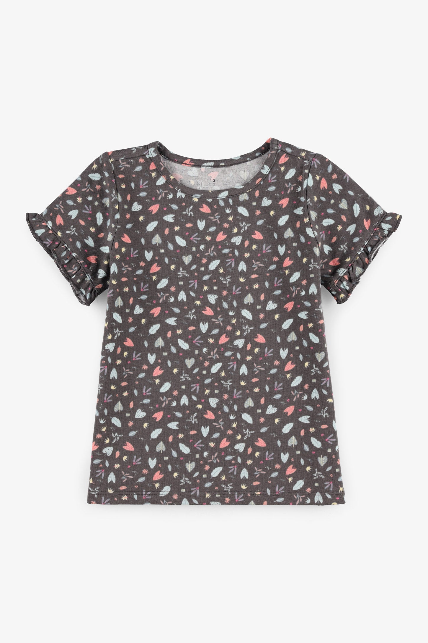 T-shirt ligne-A coton - Bébé fille && GRIS MULTI