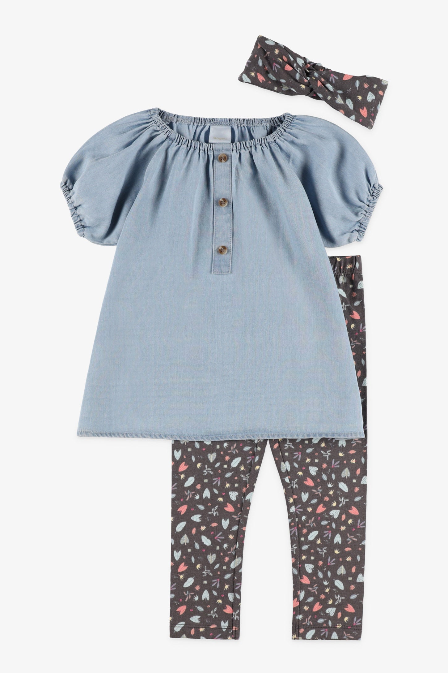 Ensemble 3-pièces en lyocell, 2T-3T - Bébé fille && BLEU PALE